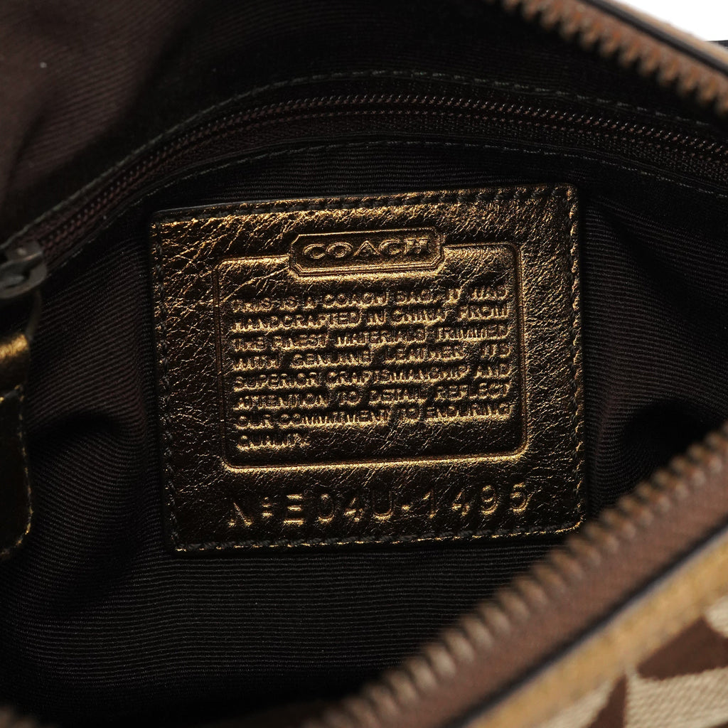 Beige Gold Leather Soho Shoulder Bag