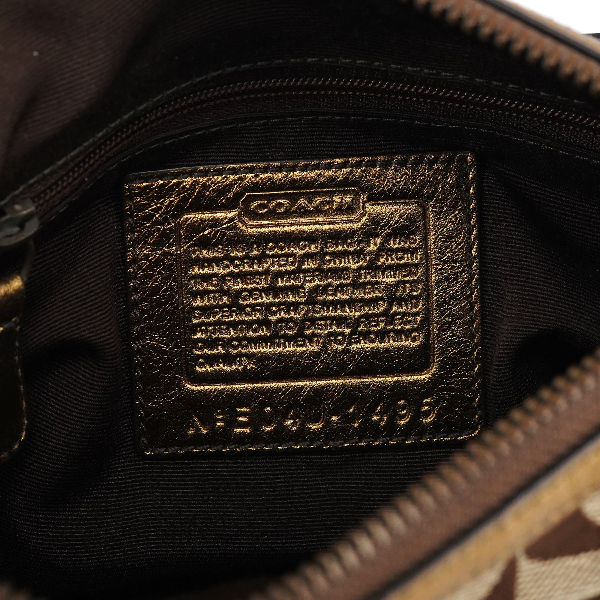 Beige Gold Leather Soho Shoulder Bag