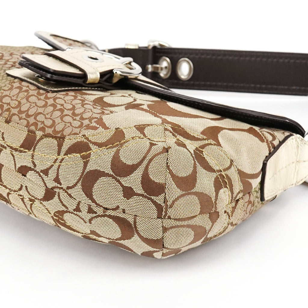 Beige Gold Patchwork Soho Shoulder Bag