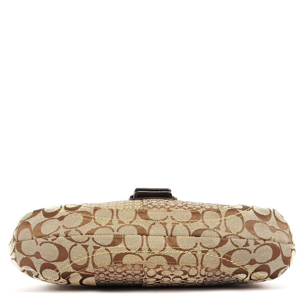 Beige Gold Patchwork Soho Shoulder Bag