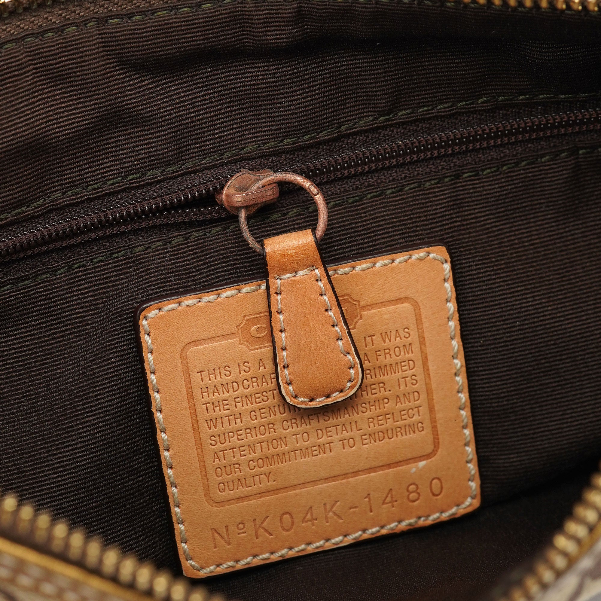Beige Gold Signature C Mini Hobo Bag