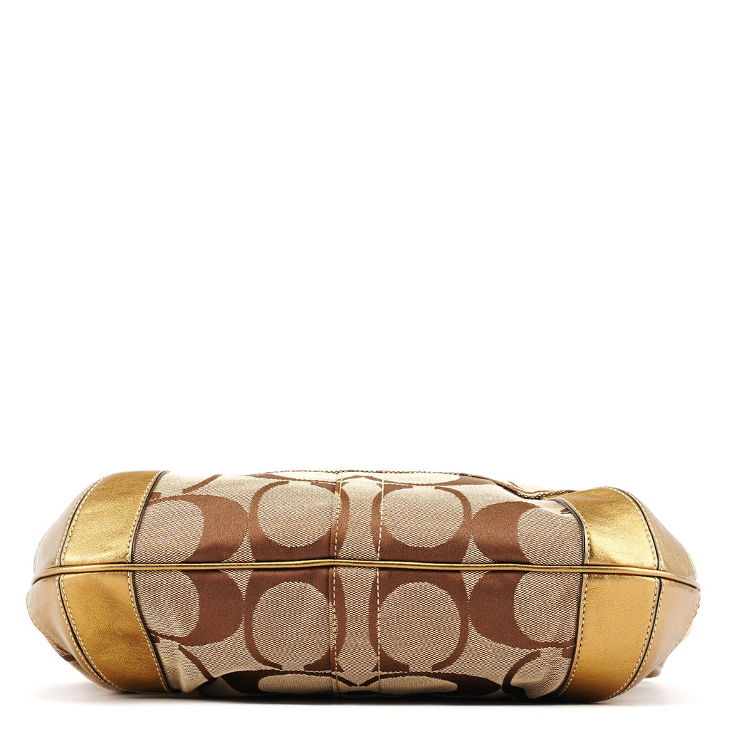 Beige Gold Signature Shoulder Bag
