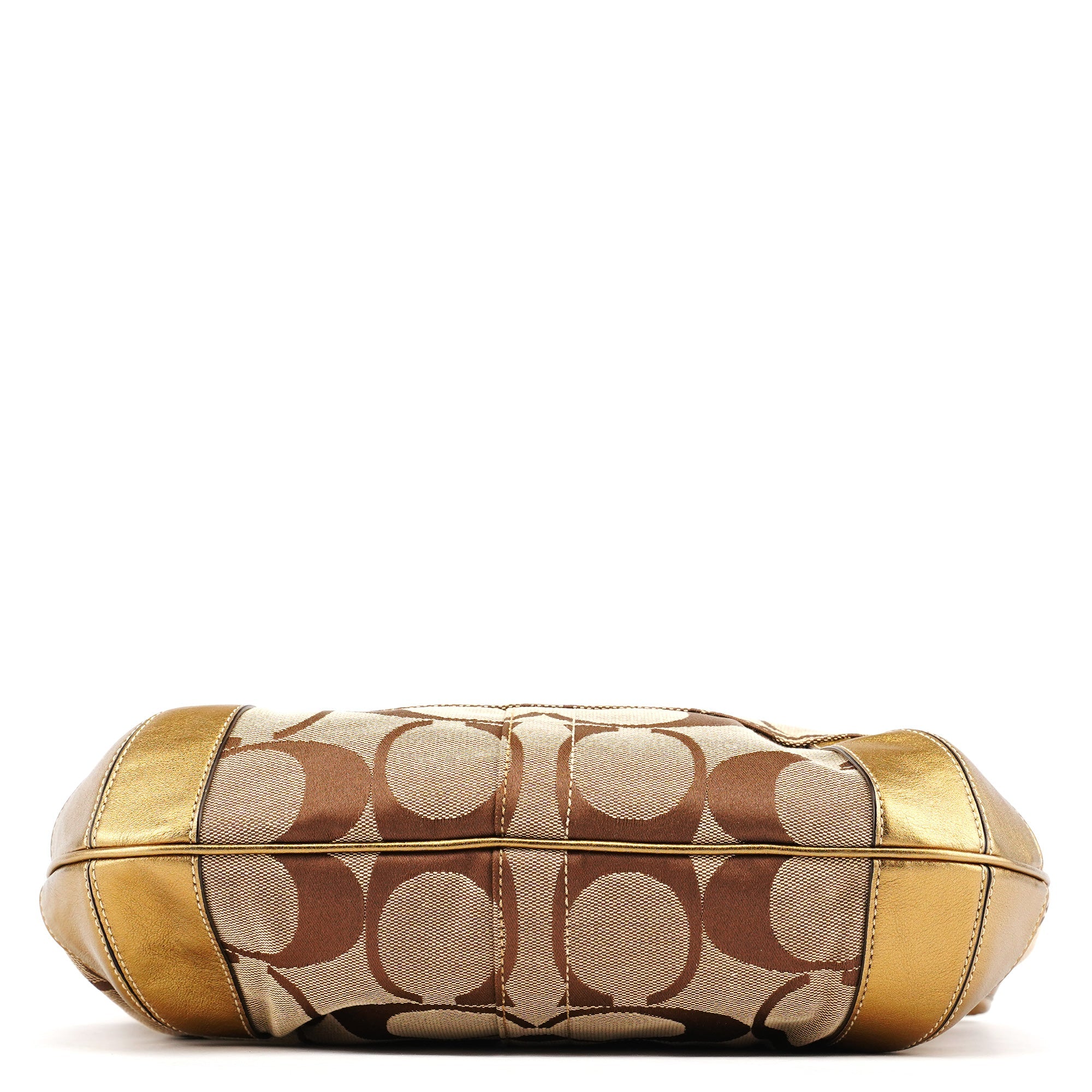 Beige Gold Signature Shoulder Bag