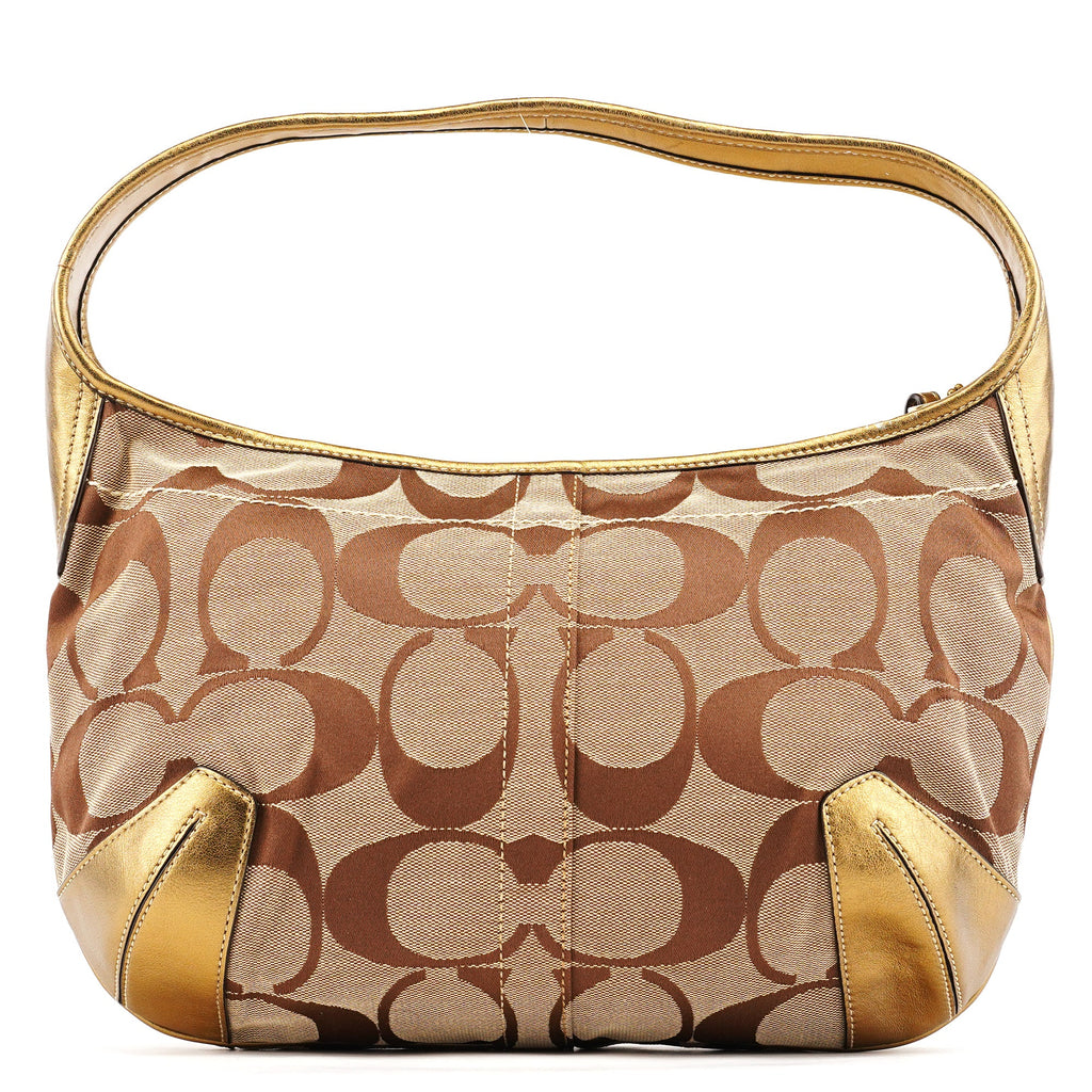 Beige Gold Signature Shoulder Bag