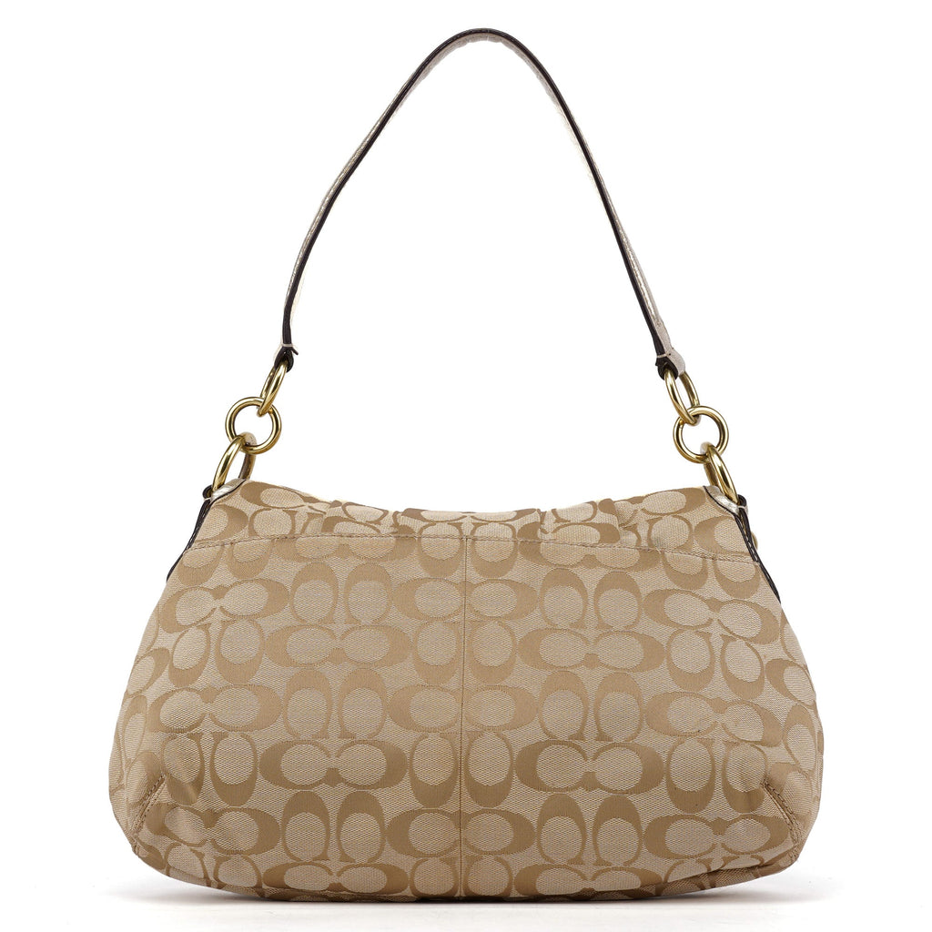 Beige Patchwork Signature C Soho Shoulder Bag