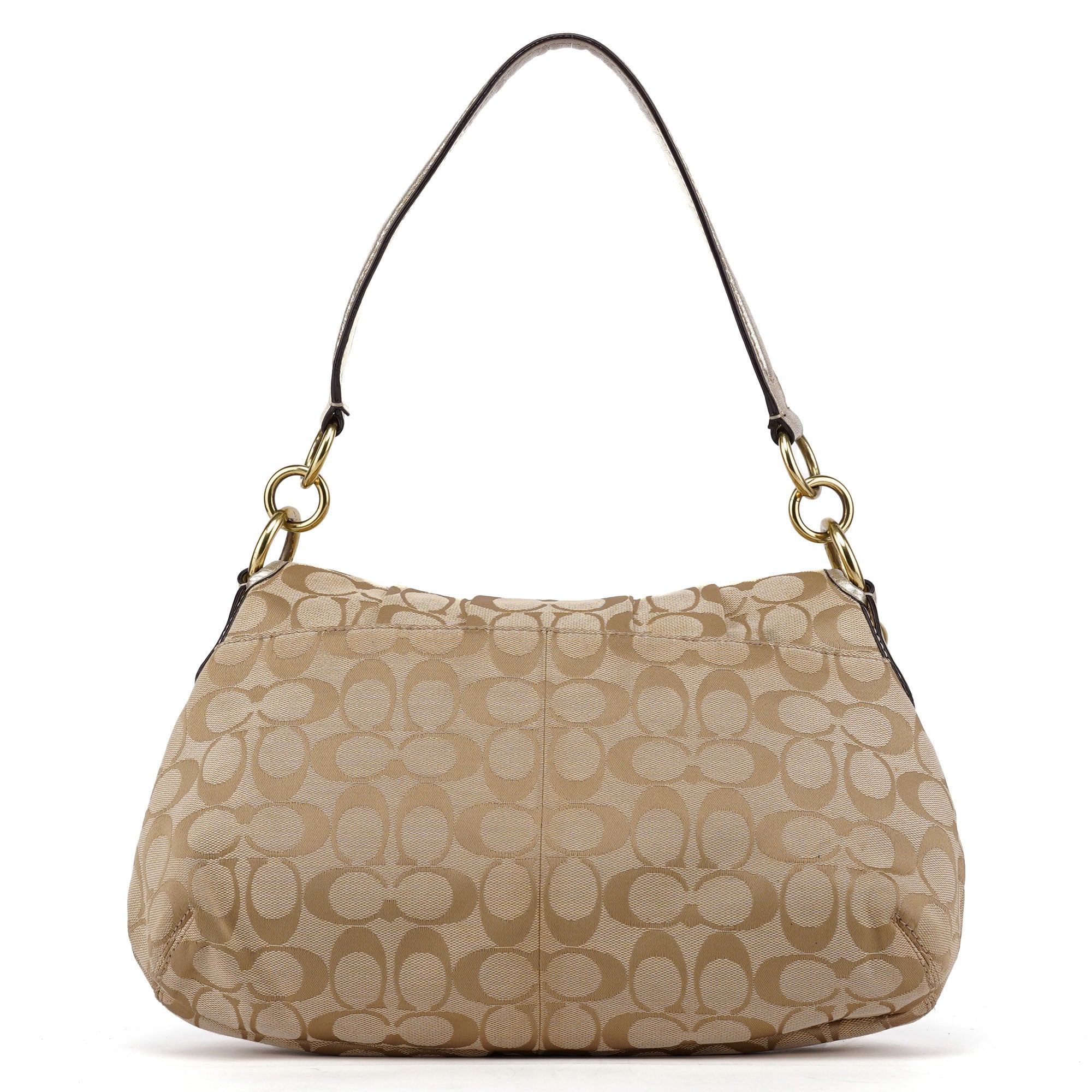 Beige Patchwork Signature C Soho Shoulder Bag
