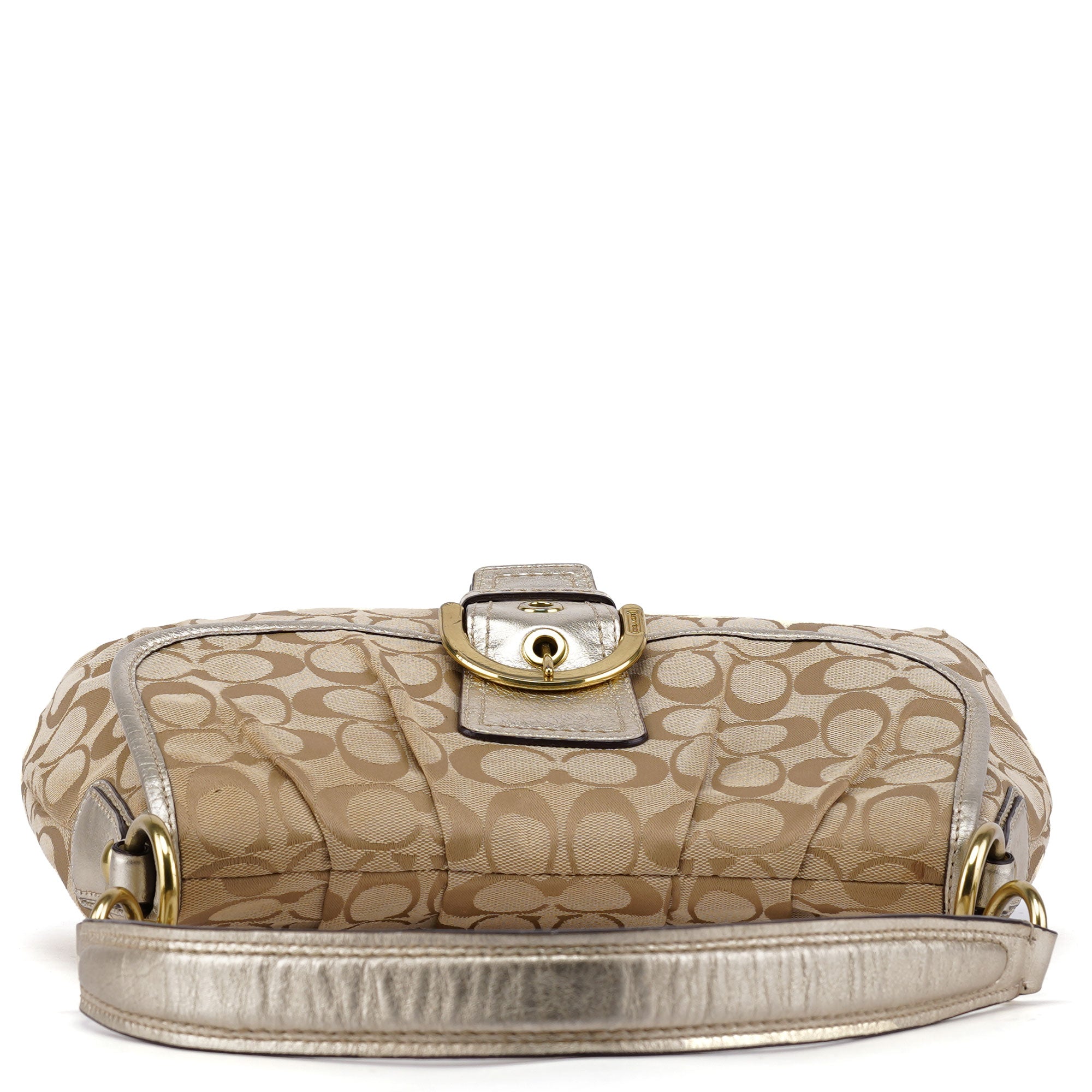 Beige Patchwork Signature C Soho Shoulder Bag
