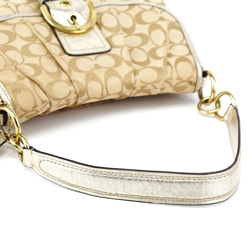 Beige Patchwork Signature C Soho Shoulder Bag
