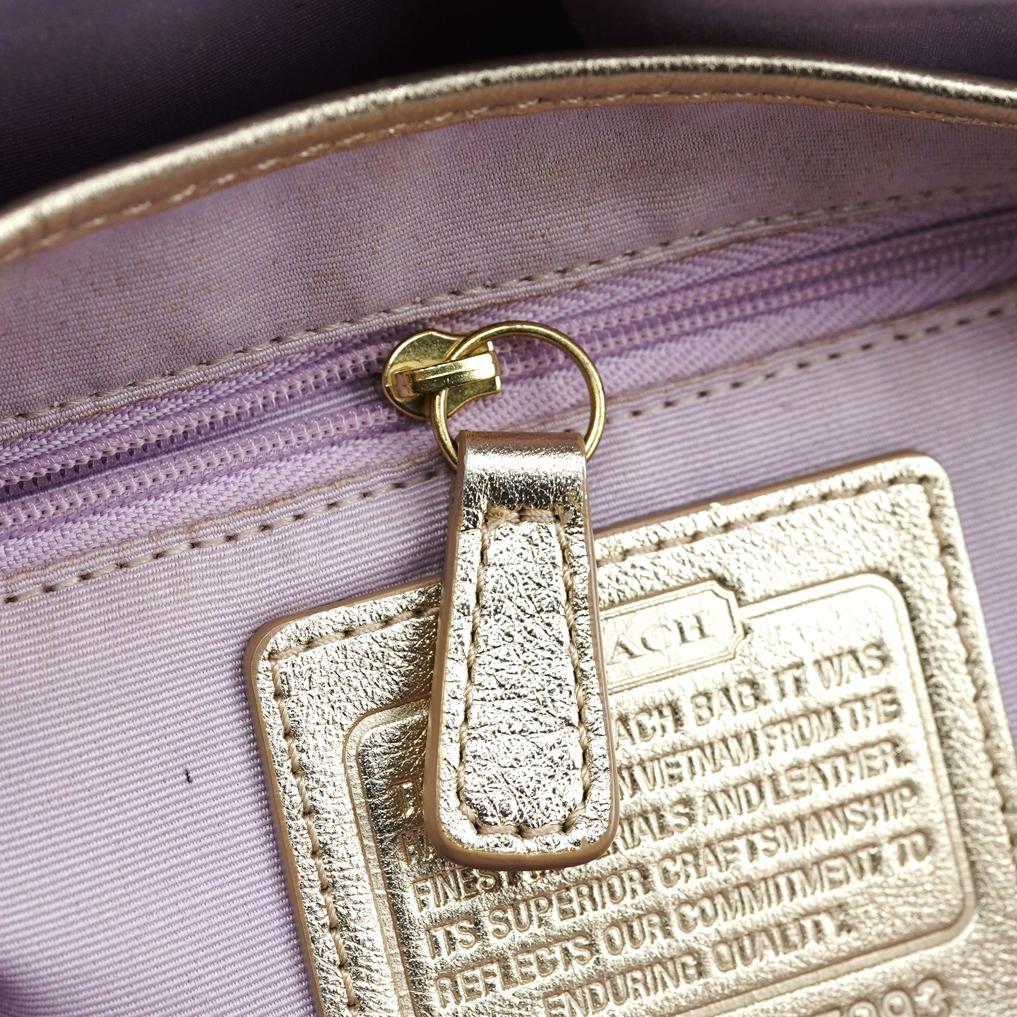 Beige Patchwork Signature C Soho Shoulder Bag