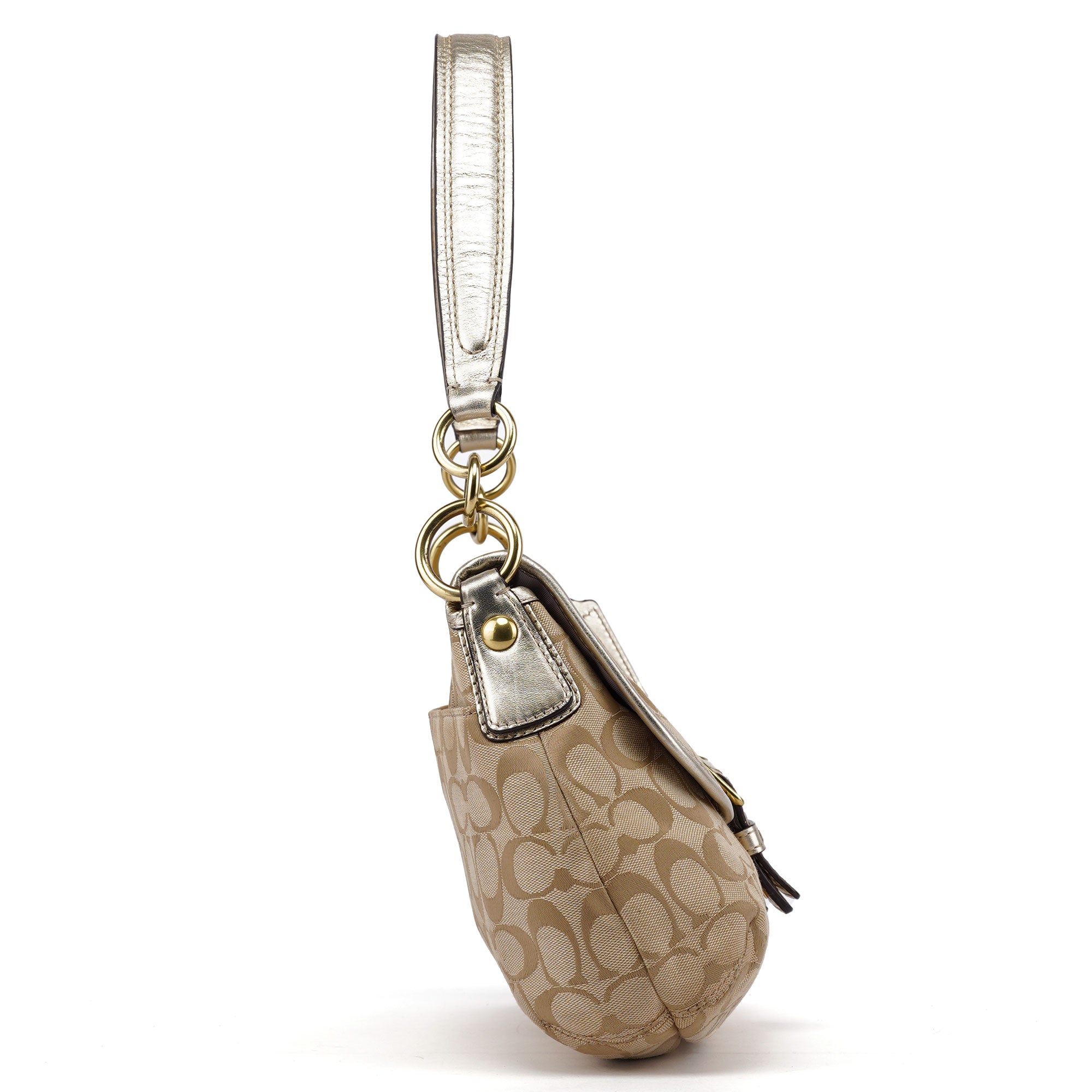 Beige Patchwork Signature C Soho Shoulder Bag