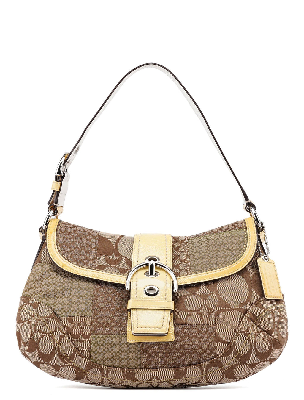 Beige Patchwork Signature C Soho Shoulder Bag