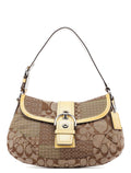Beige Patchwork Signature C Soho Shoulder Bag