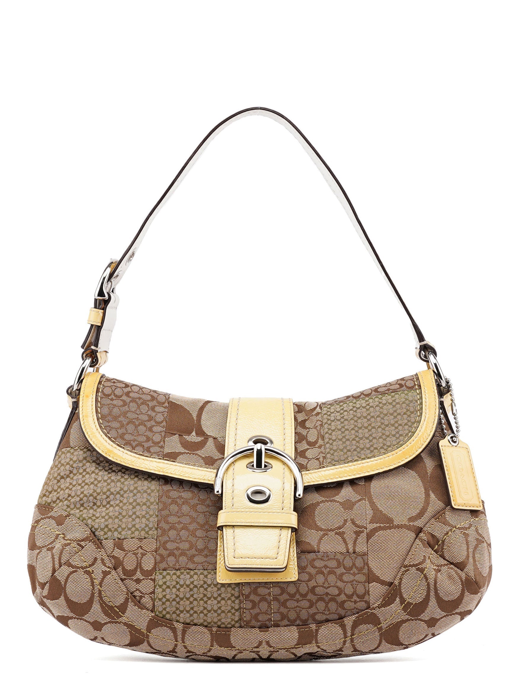 Beige Patchwork Signature C Soho Shoulder Bag