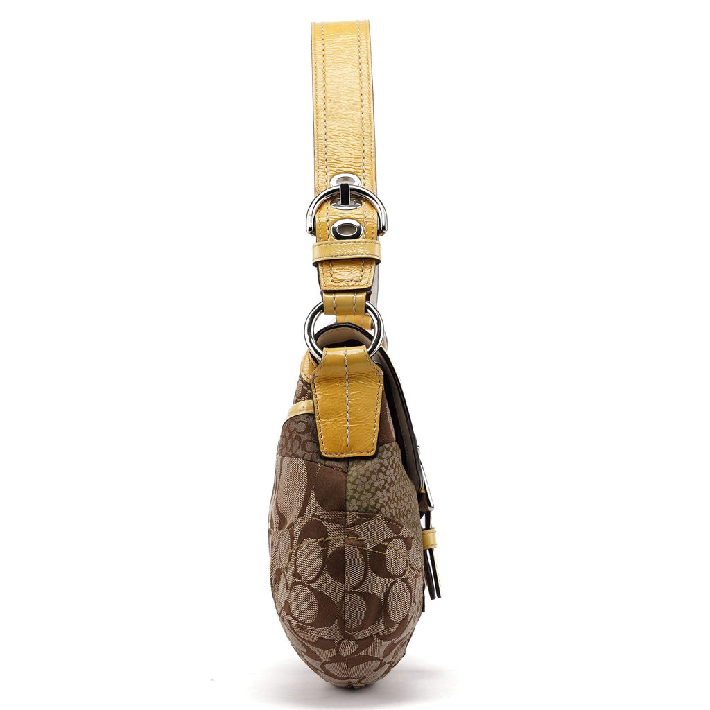 Beige Patchwork Signature C Soho Shoulder Bag