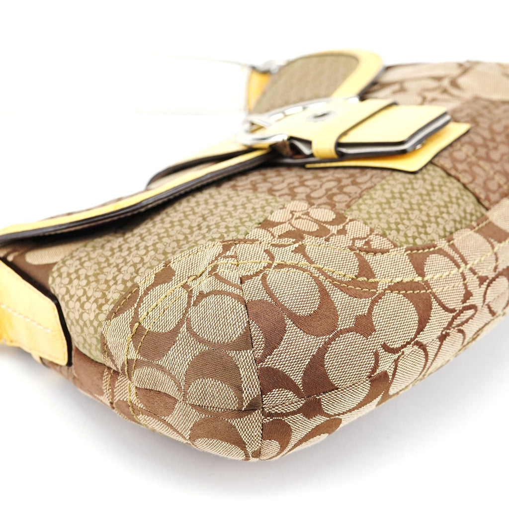 Beige Patchwork Signature C Soho Shoulder Bag