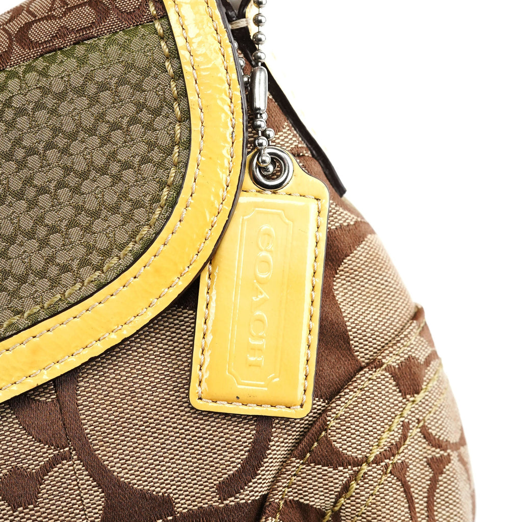 Beige Patchwork Signature C Soho Shoulder Bag