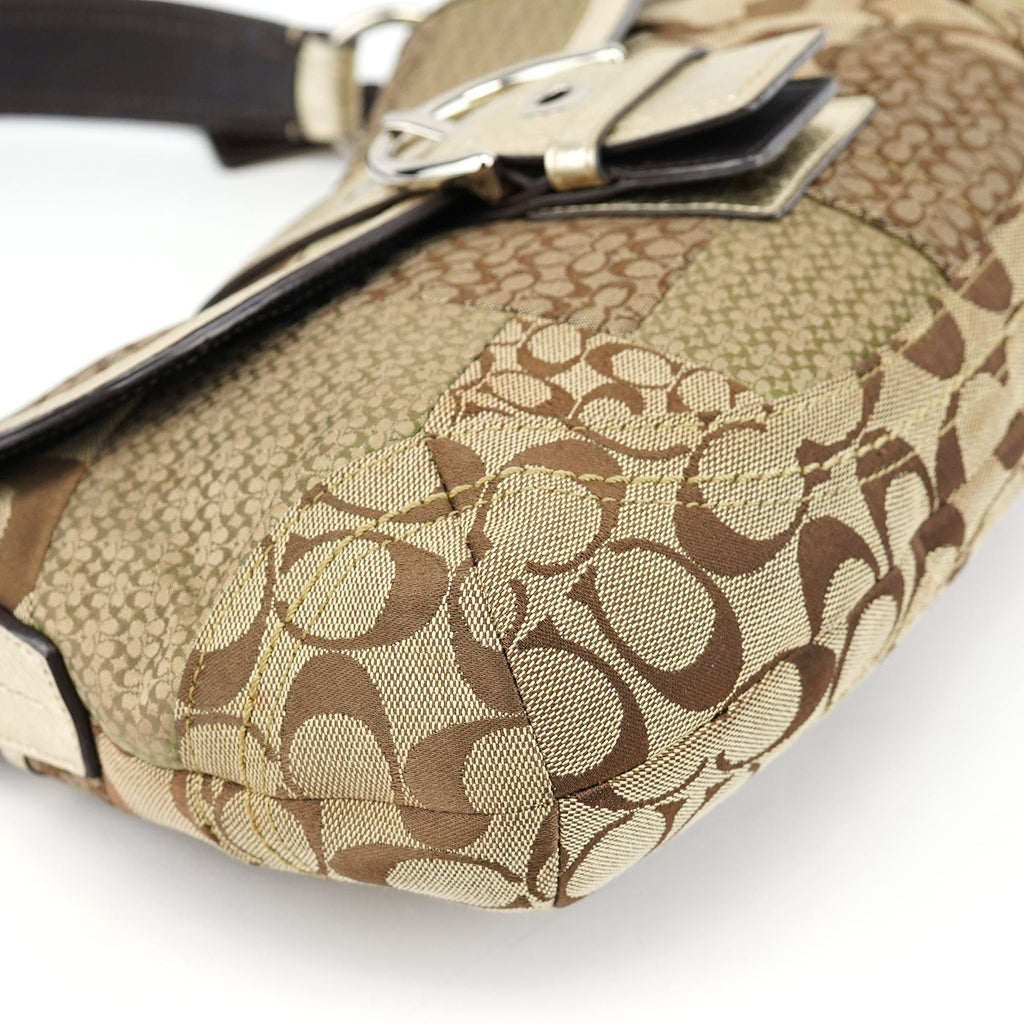 Beige Patchwork Soho Shoulder Bag