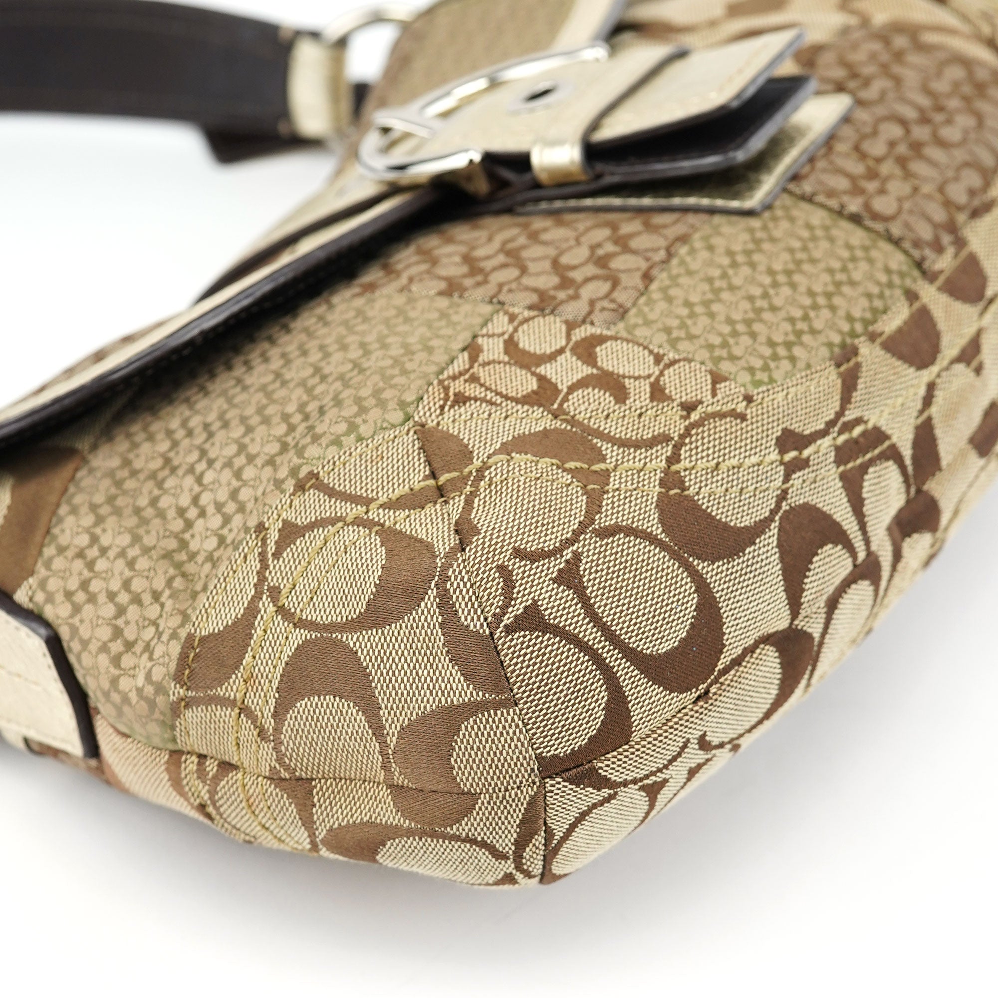 Beige Patchwork Soho Shoulder Bag