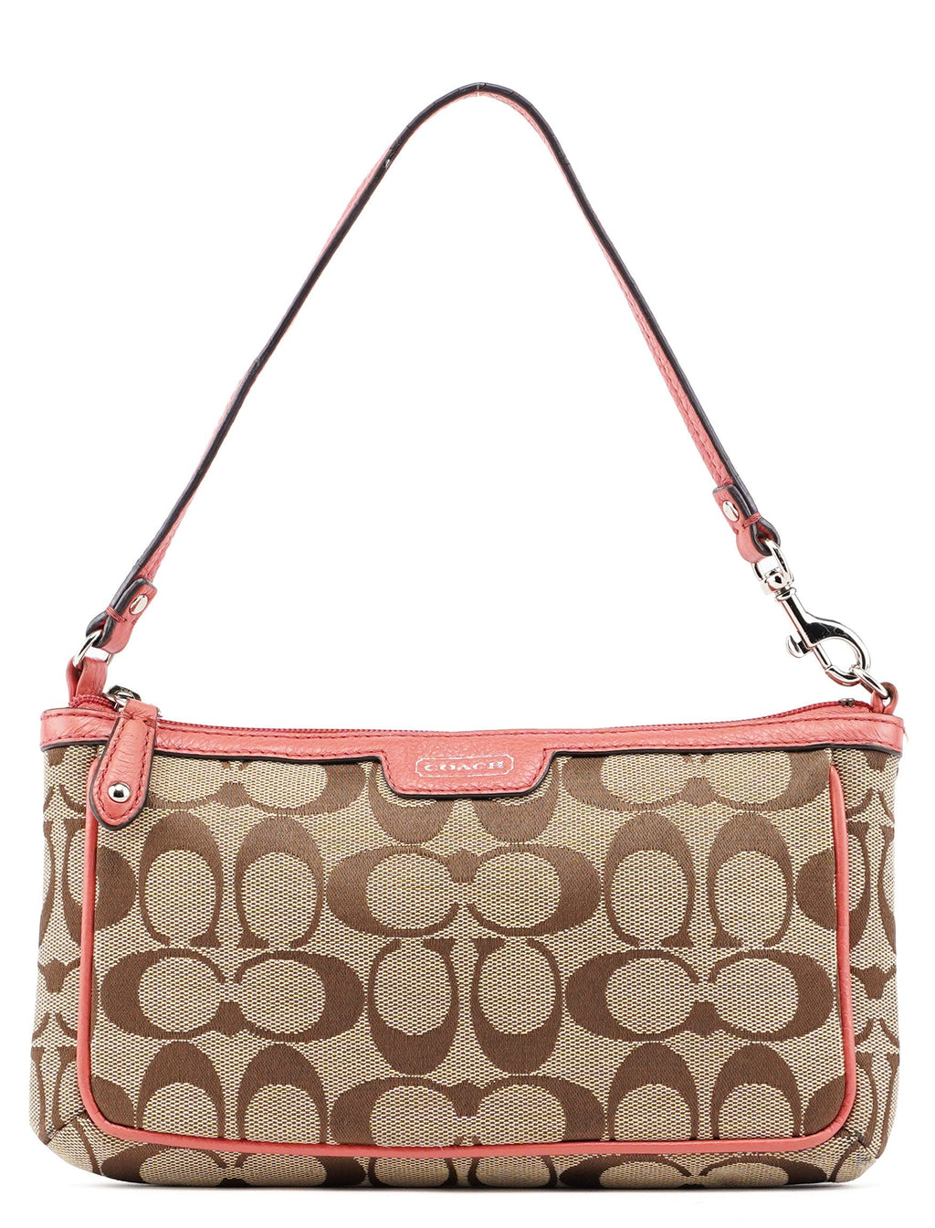 Beige Pink Signature C Hobo Shoulder Bag