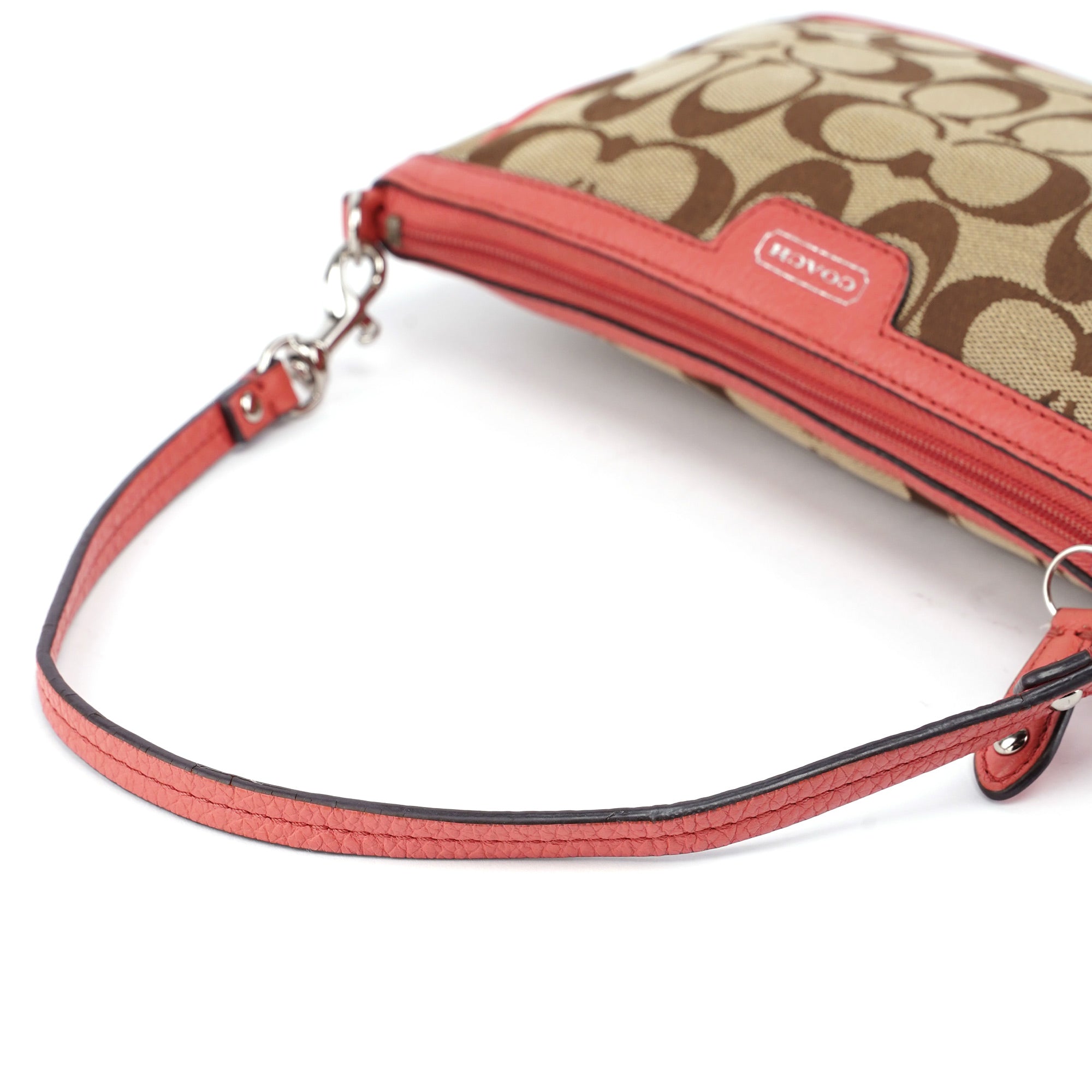 Beige Pink Signature C Hobo Shoulder Bag