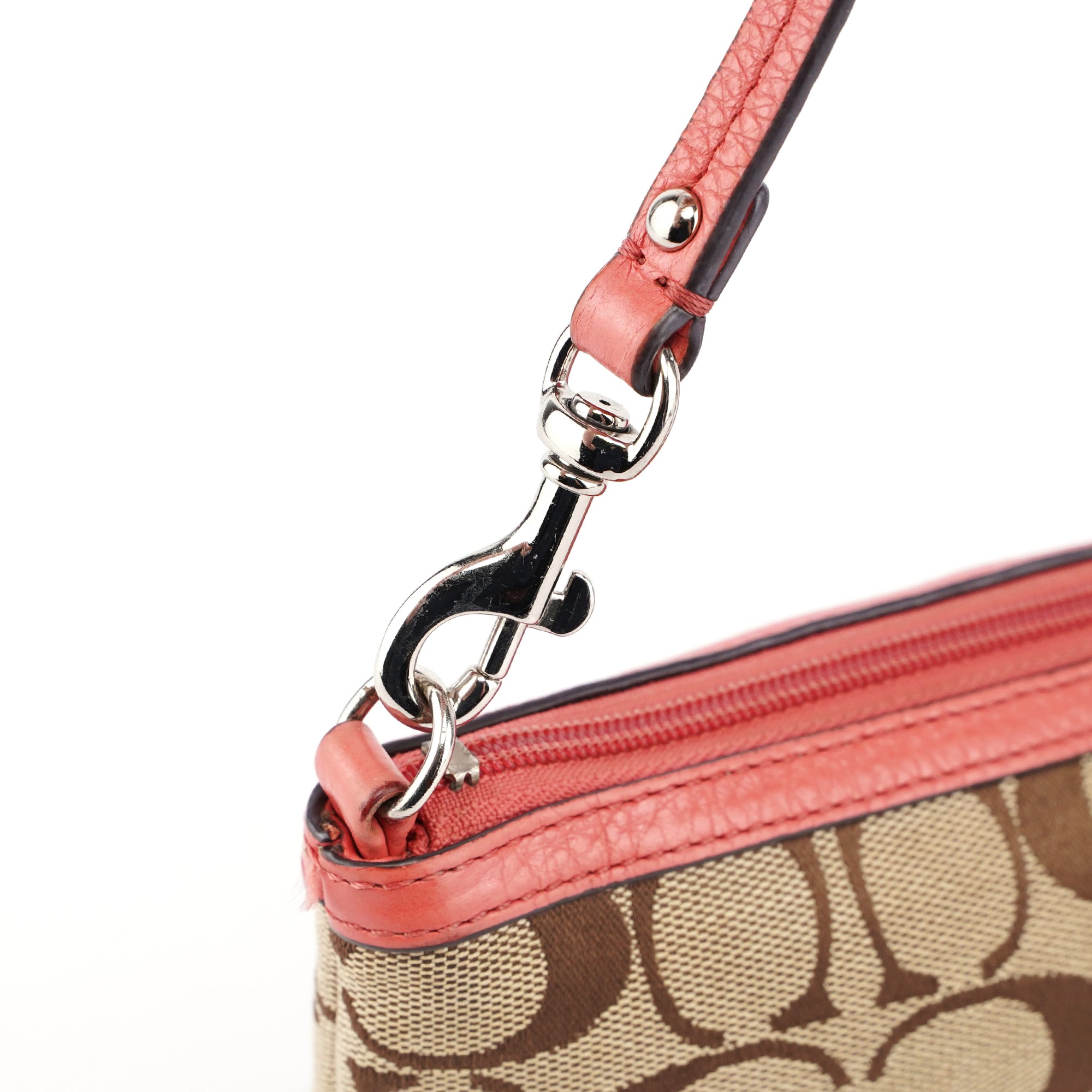 Beige Pink Signature C Hobo Shoulder Bag