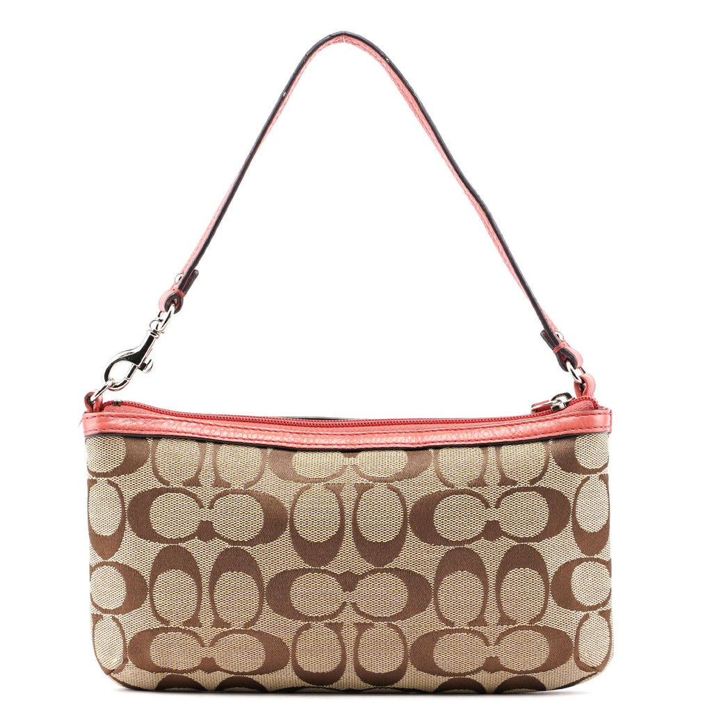 Beige Pink Signature C Hobo Shoulder Bag
