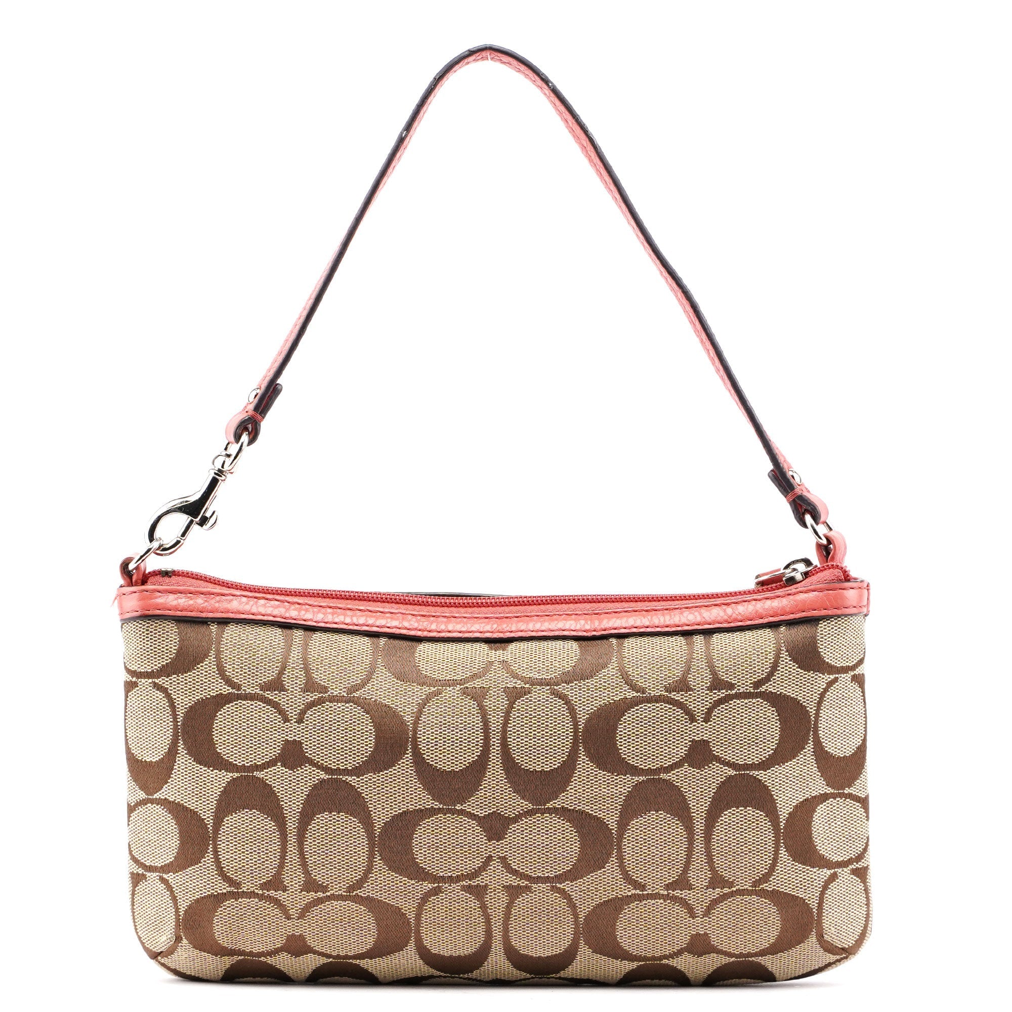 Beige Pink Signature C Hobo Shoulder Bag