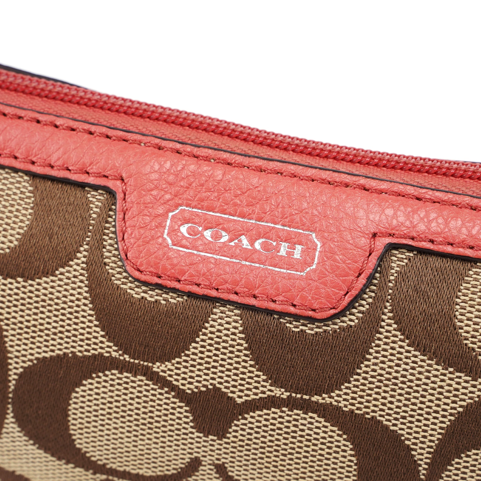 Beige Pink Signature C Hobo Shoulder Bag