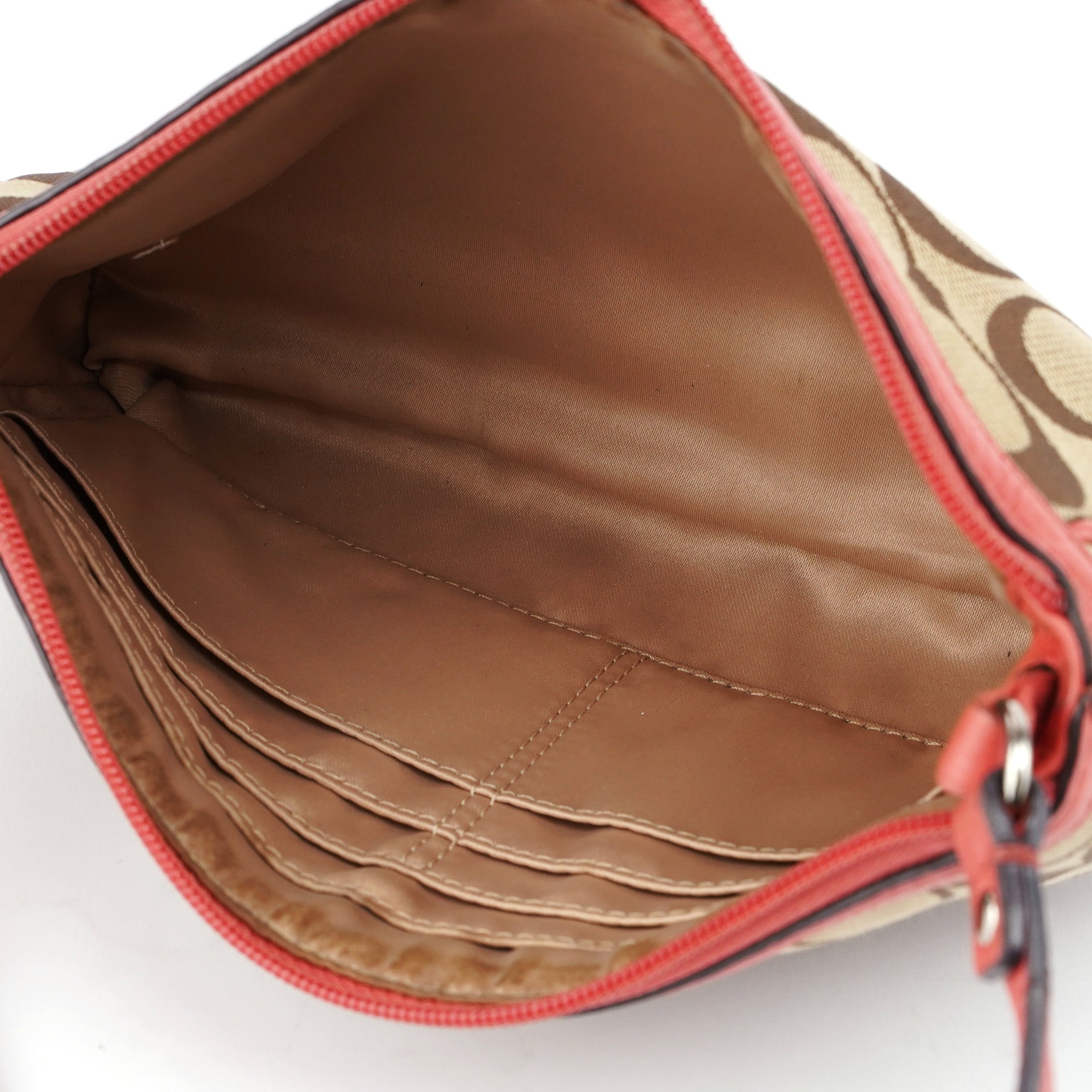 Beige Pink Signature C Hobo Shoulder Bag