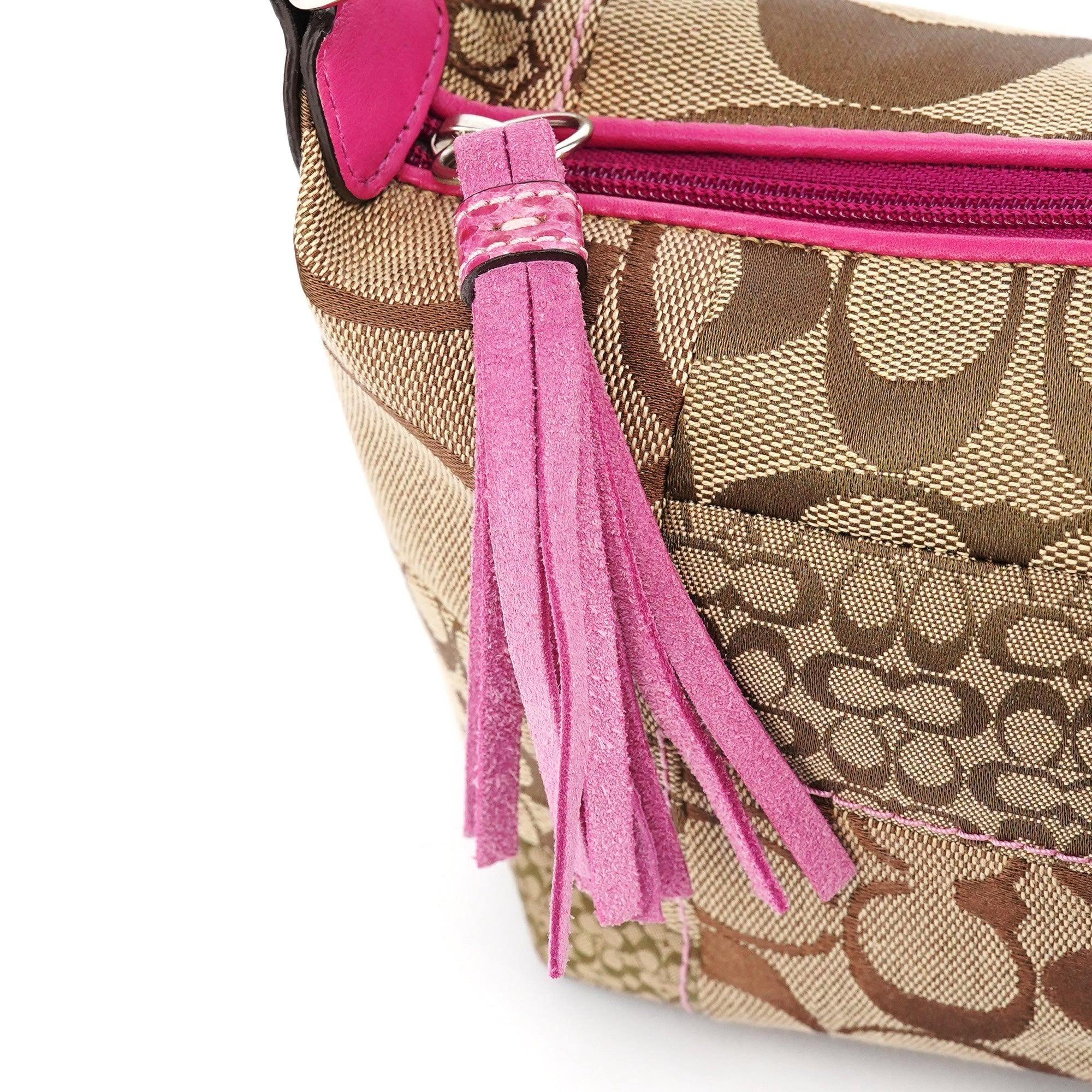 Beige Pink Signature Python Patchwork Hobo Bag