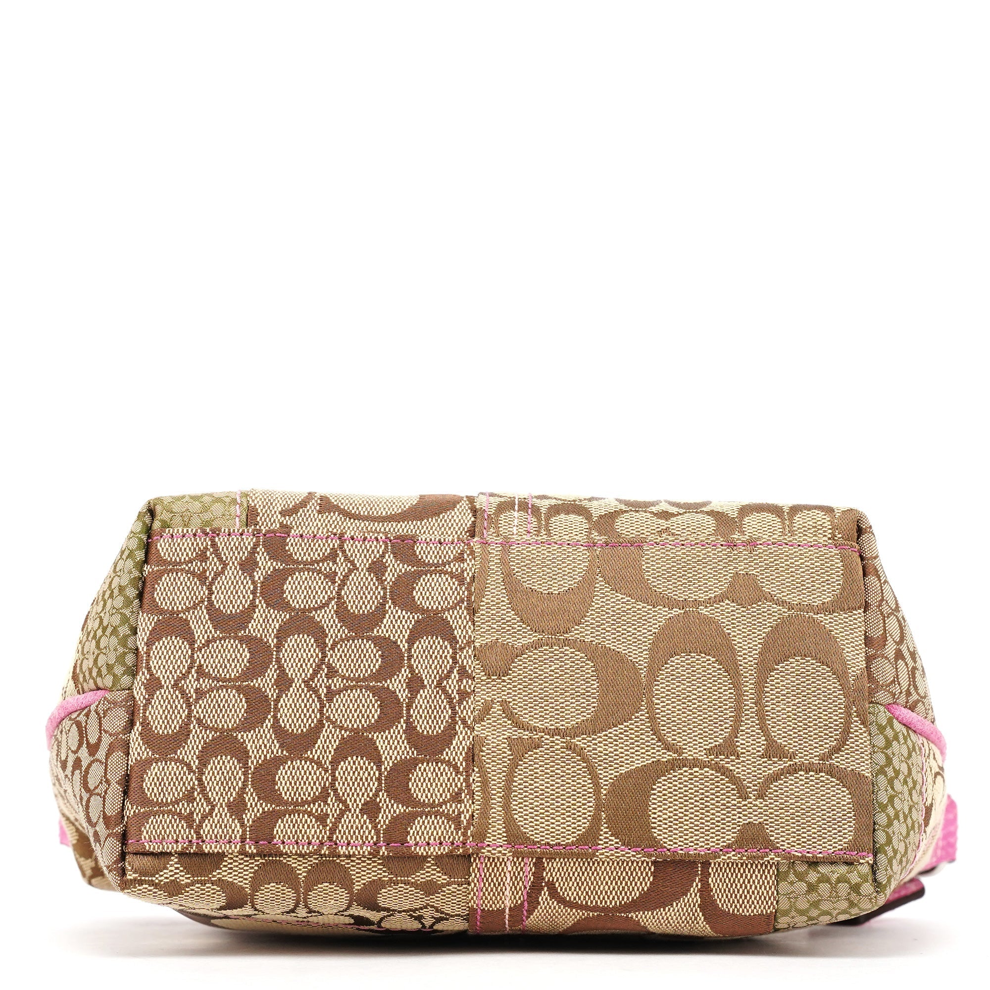 Beige Pink Signature Python Patchwork Hobo Bag