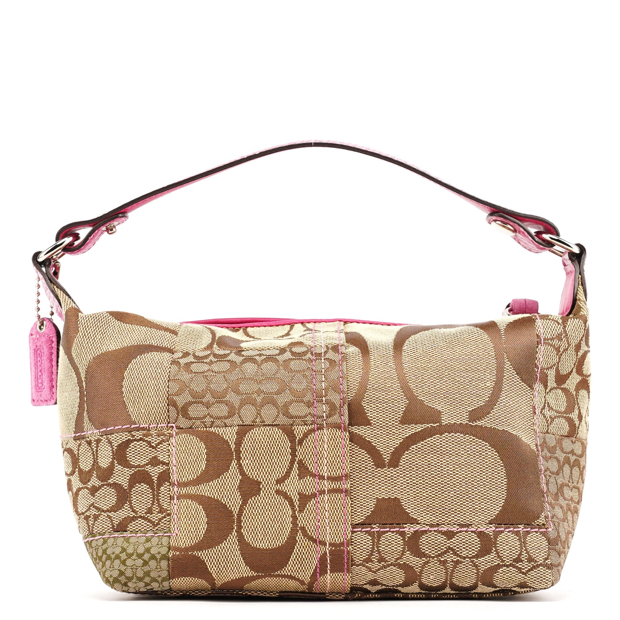 Beige Pink Signature Python Patchwork Hobo Bag