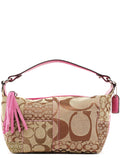 Beige Pink Signature Python Patchwork Hobo Bag