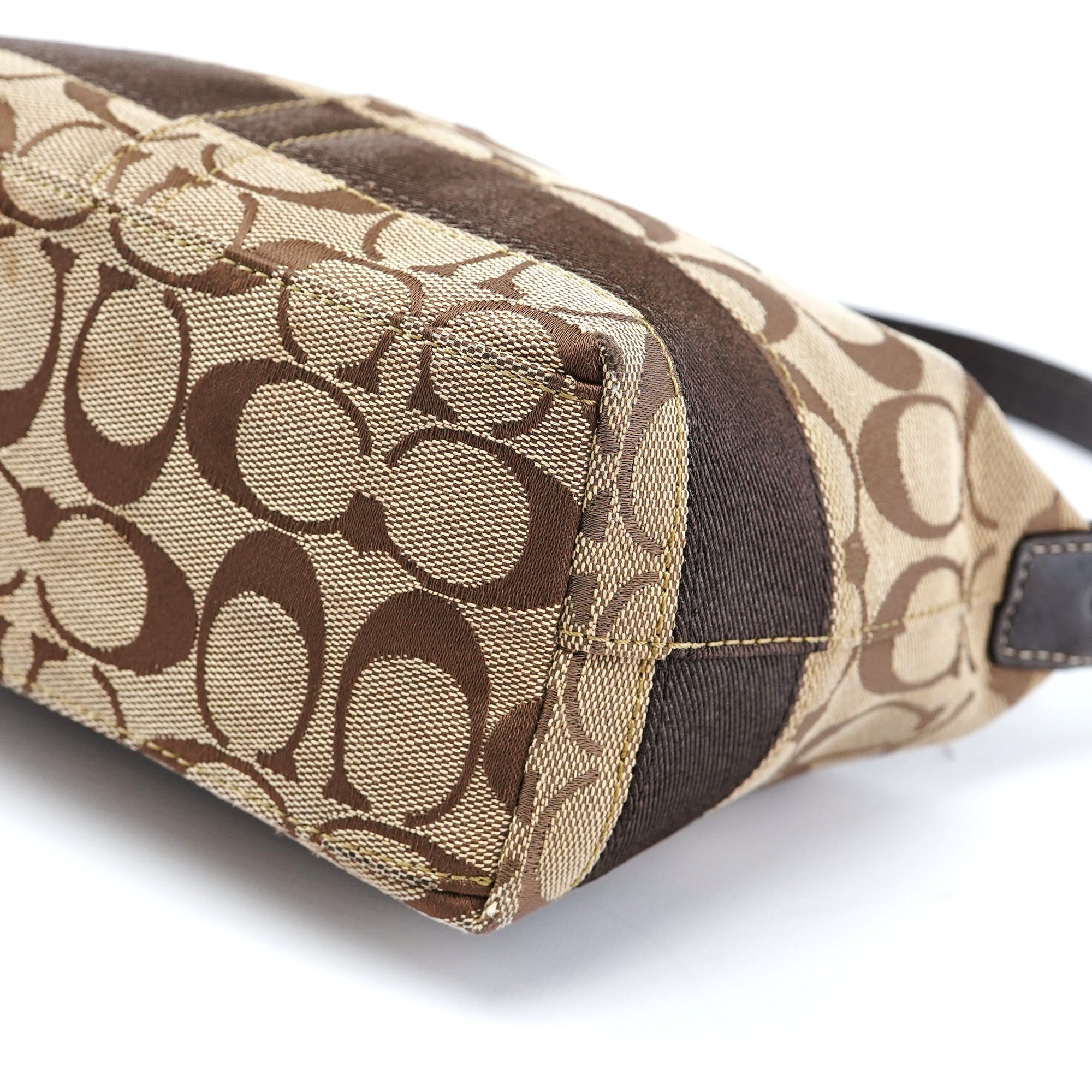 Beige Signature C Demi Shoulder Bag