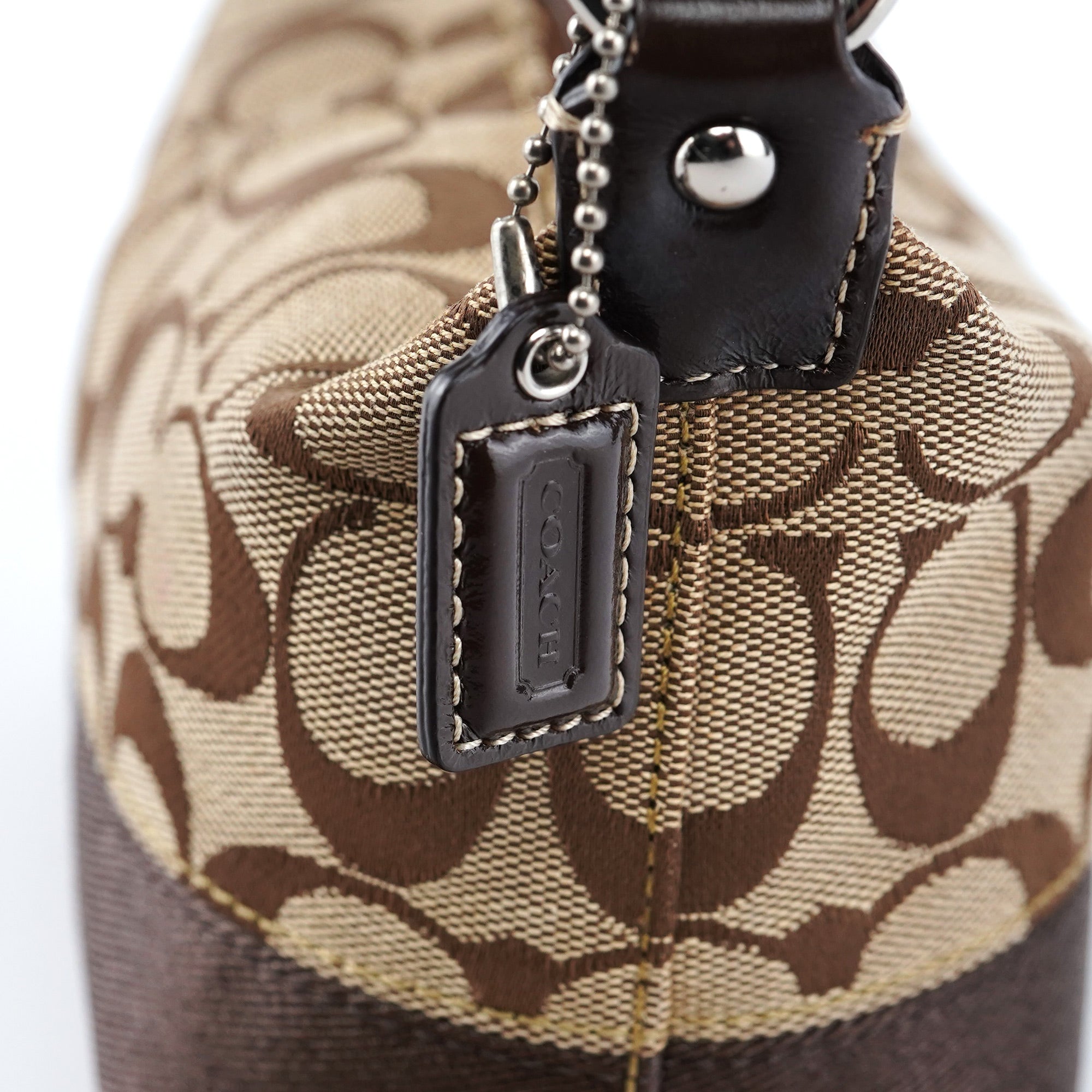 Beige Signature C Demi Shoulder Bag