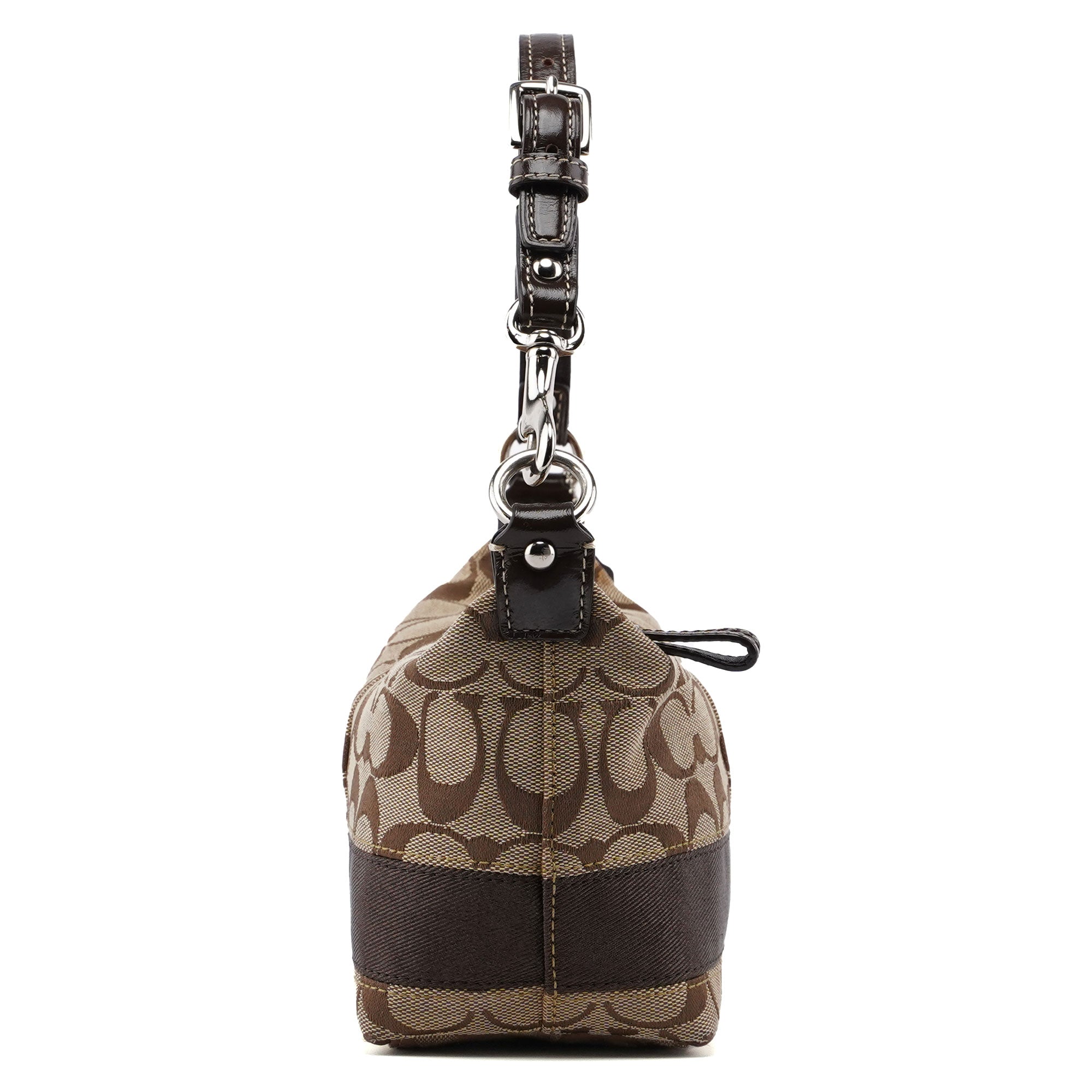 Beige Signature C Demi Shoulder Bag