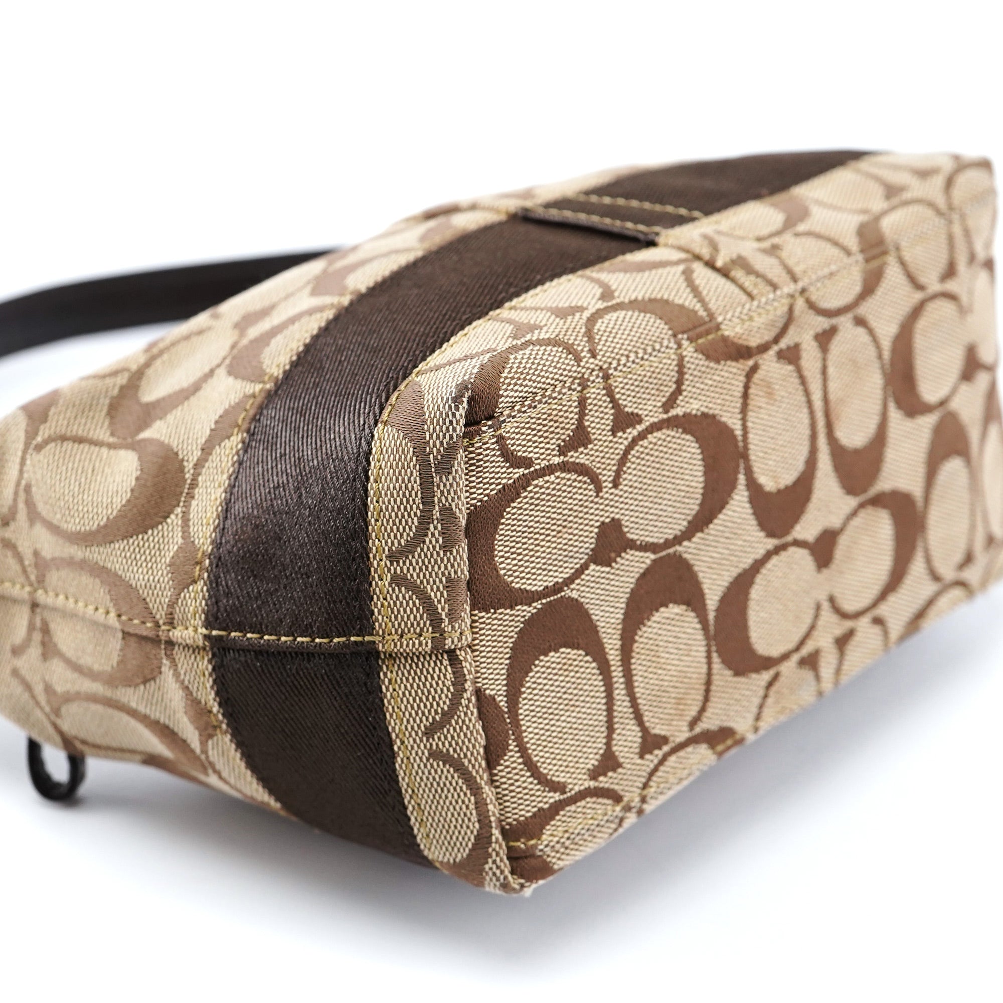 Beige Signature C Demi Shoulder Bag