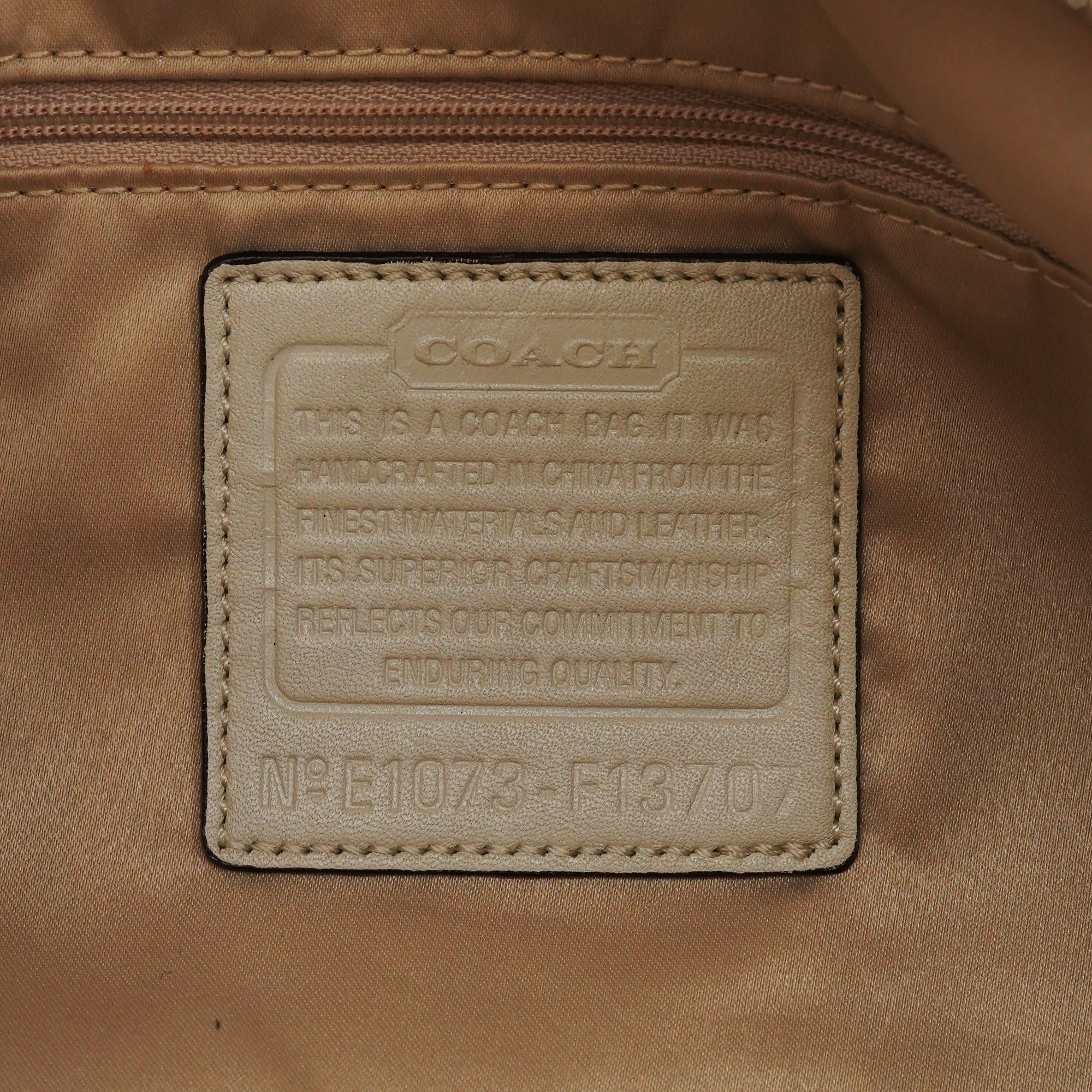 Beige Signature C Hobo Shoulder Bag