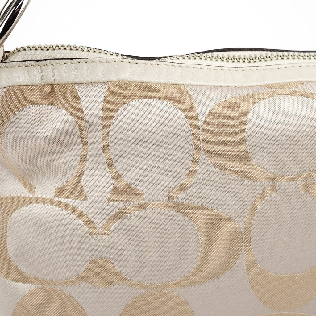 Beige Signature C Hobo Shoulder Bag