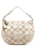 Beige Signature C Hobo Shoulder Bag