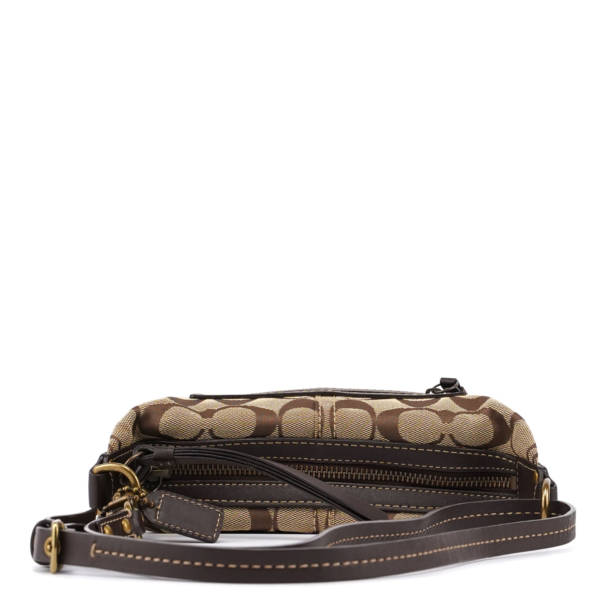 Beige Signature C Mini Swing 2-Way Bag