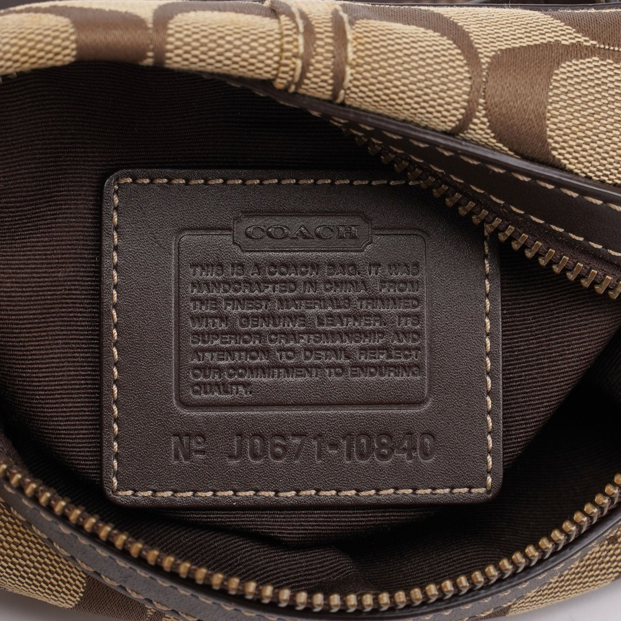 Beige Signature C Mini Swing 2-Way Bag