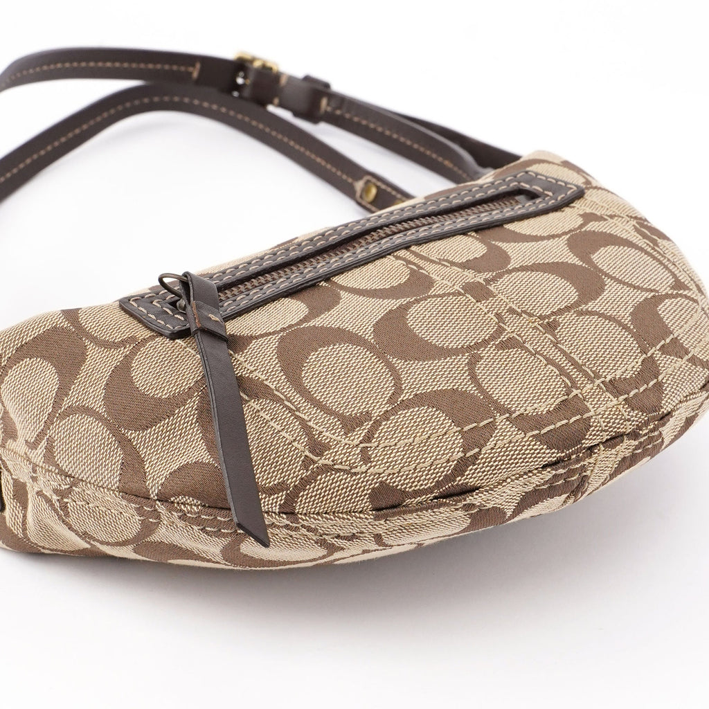 Beige Signature C Mini Swing 2-Way Bag