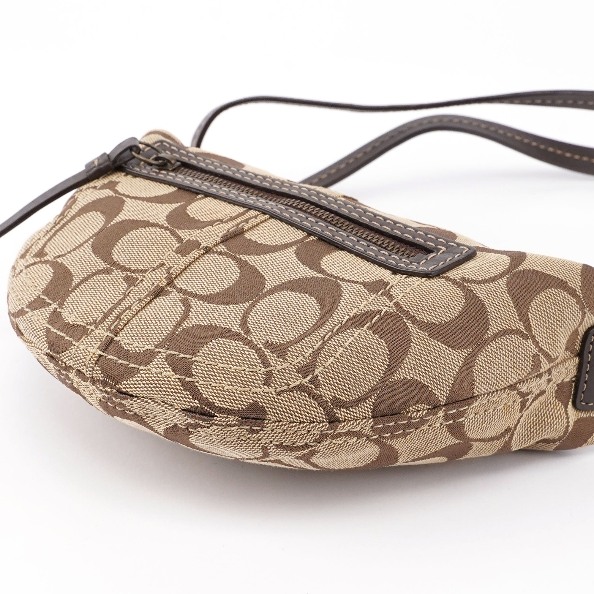 Beige Signature C Mini Swing 2-Way Bag