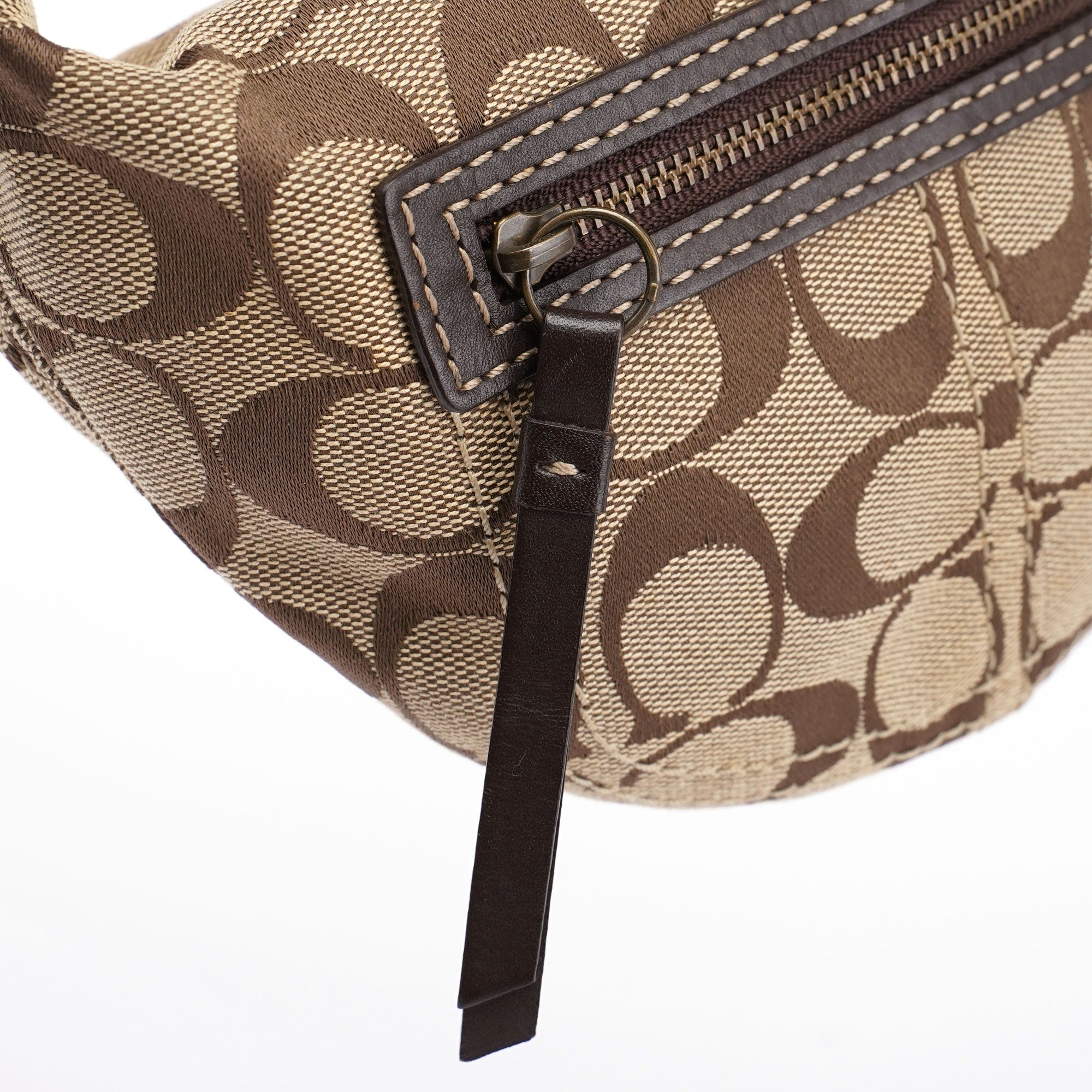 Beige Signature C Mini Swing 2-Way Bag