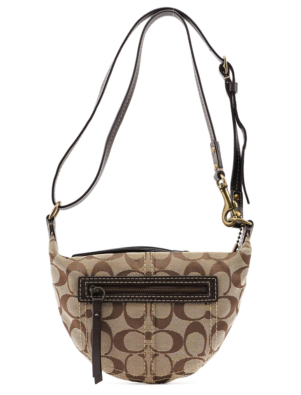 Beige Signature C Mini Swing 2-Way Bag