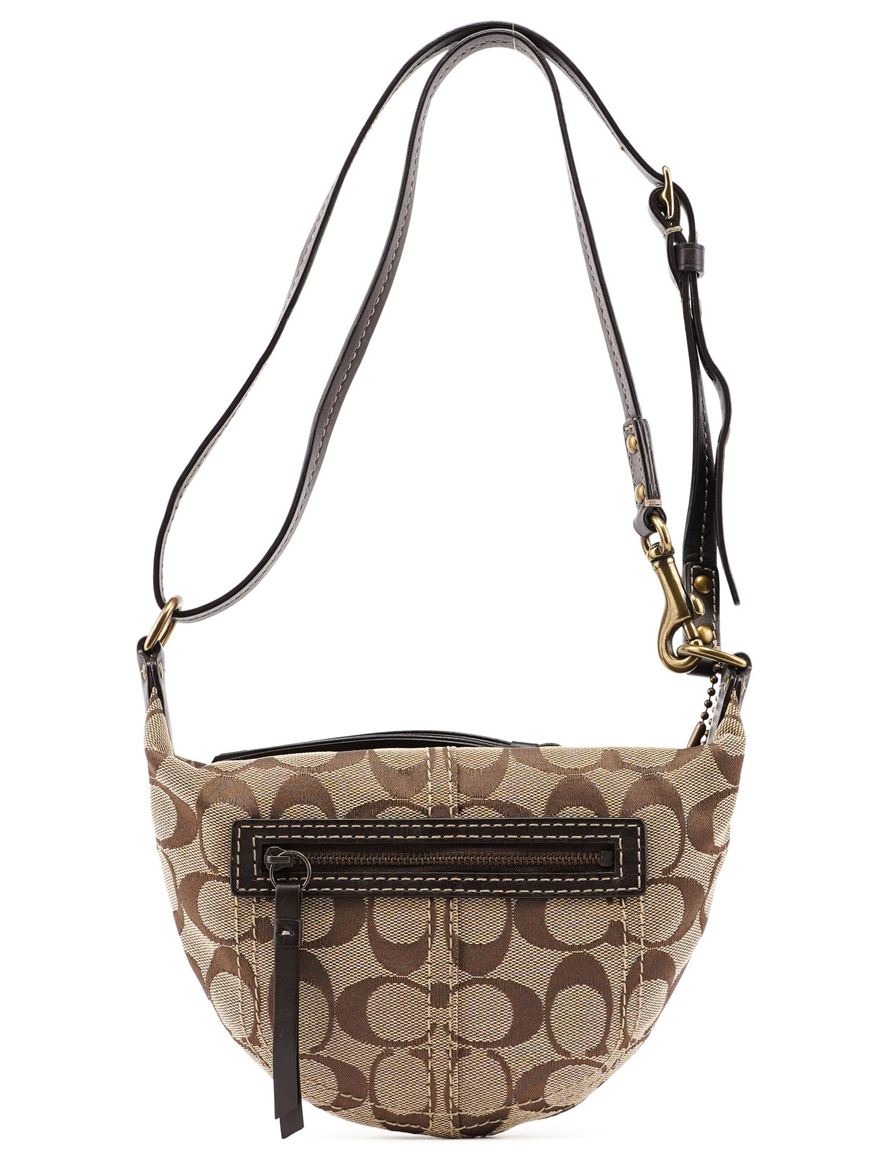 Beige Signature C Mini Swing 2-Way Bag