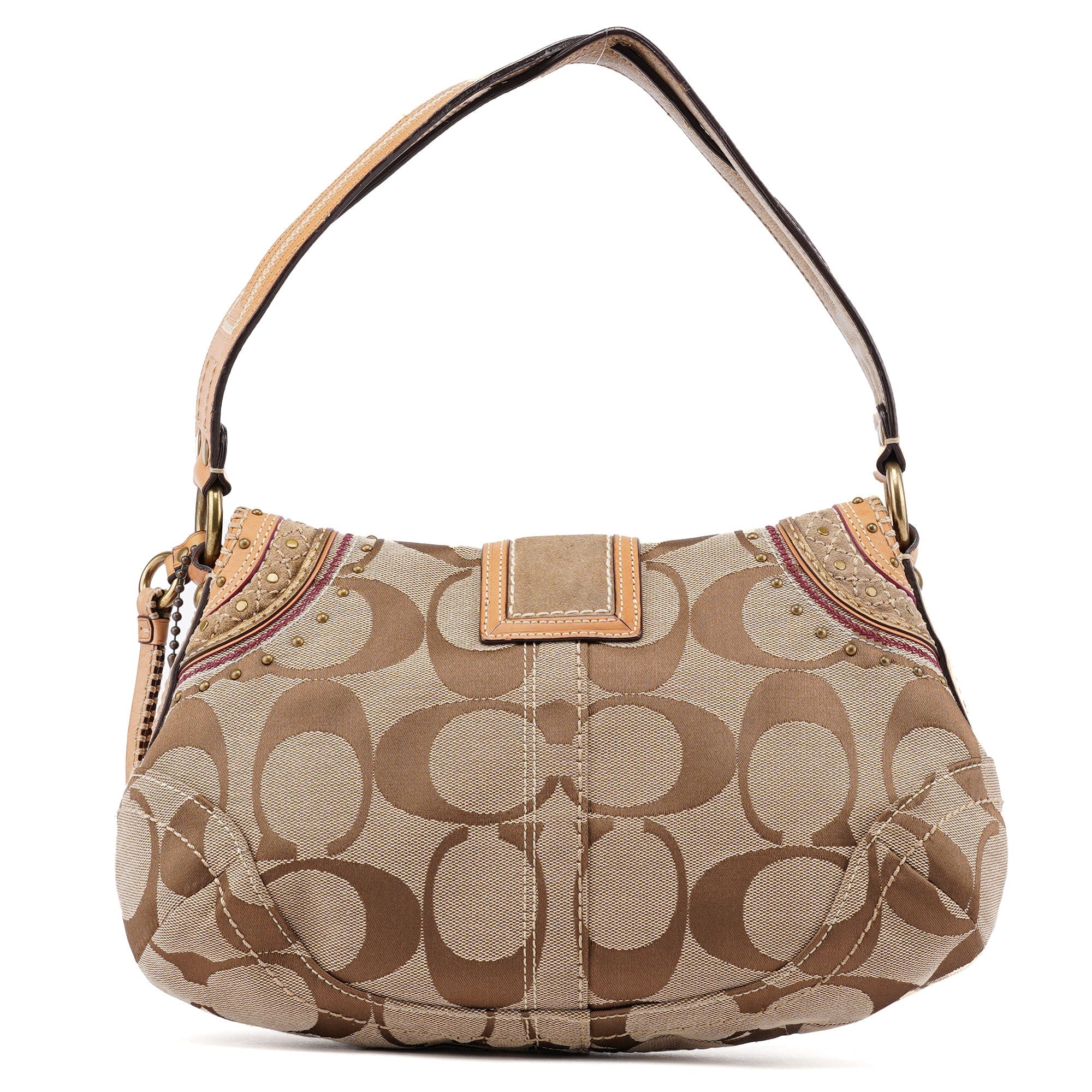 Beige Signature C Soho Shoulder Bag