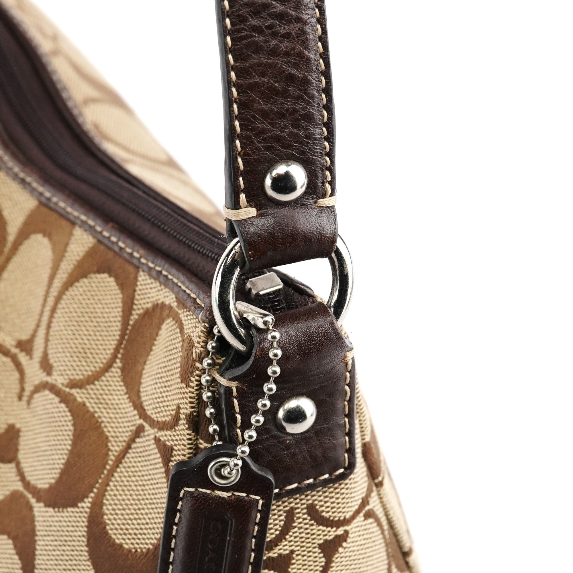 Beige Signature Canvas Hobo bag