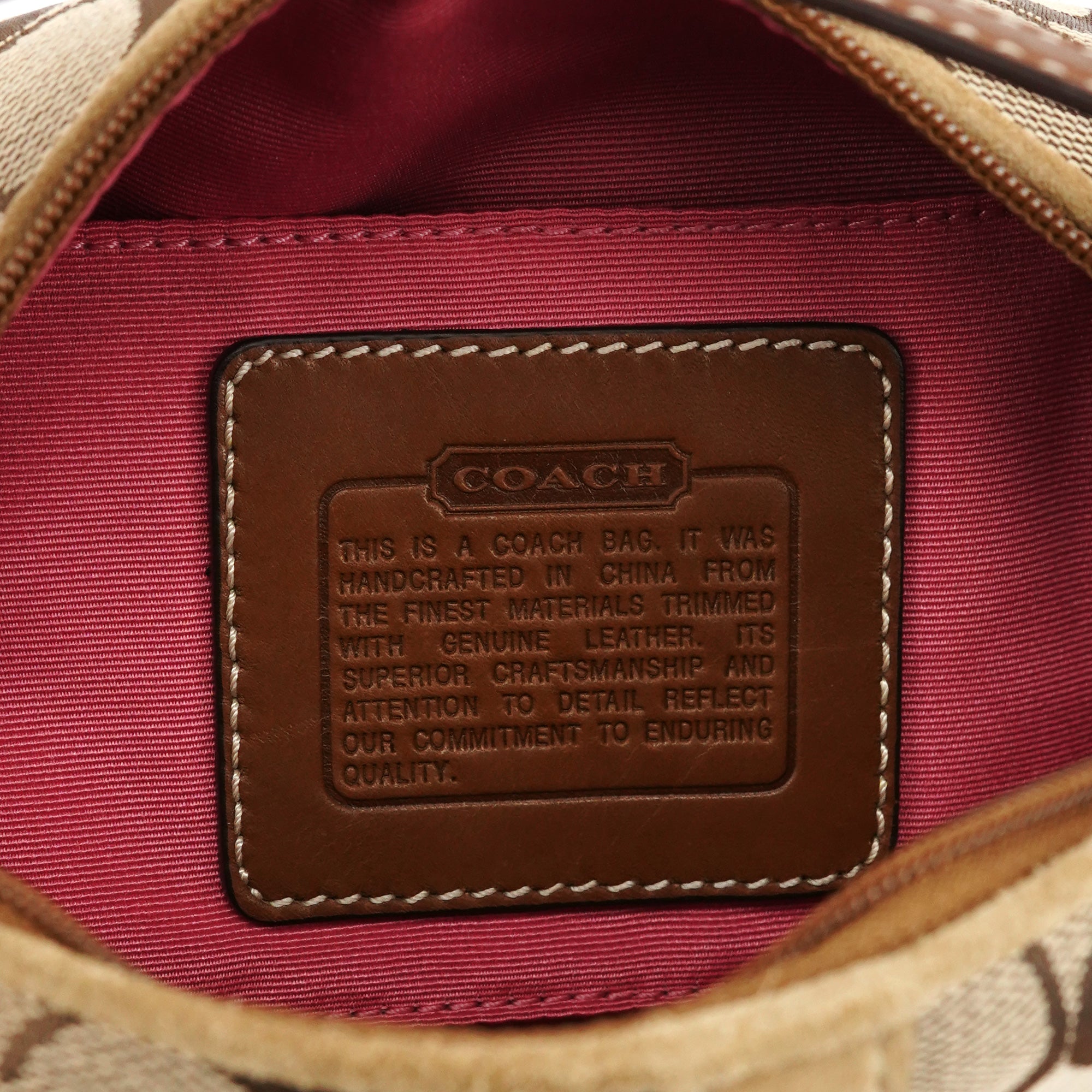 Beige Signature Canvas Mini Hobo bag